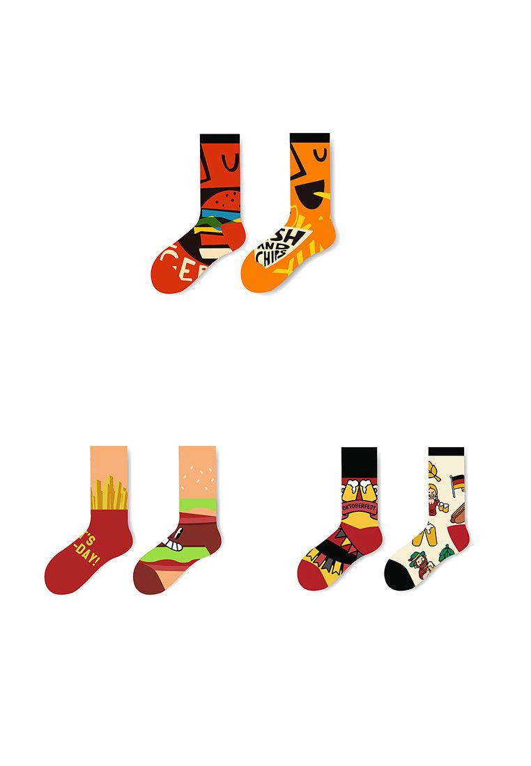 Other Set of 3 Pairs Sports Theme Pattern Cozy Socks (One Size) Size ONE SIZE - 1 Thumbnail