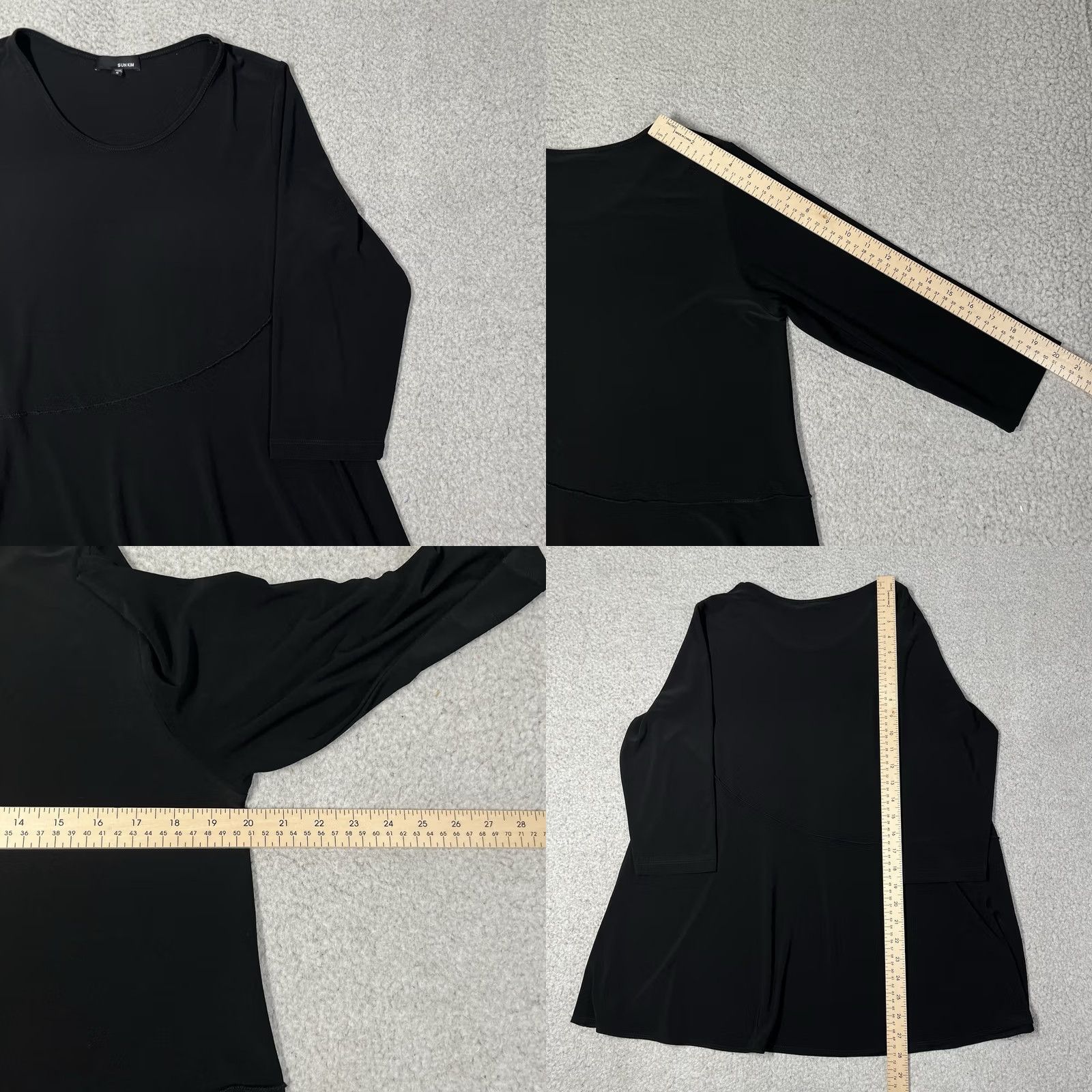 Vintage Sun Kim Top Womens Small Comfort Stretch Long Sleeve USA Lagenlook Blouse Size S / US 4 / IT 40 - 8 Thumbnail