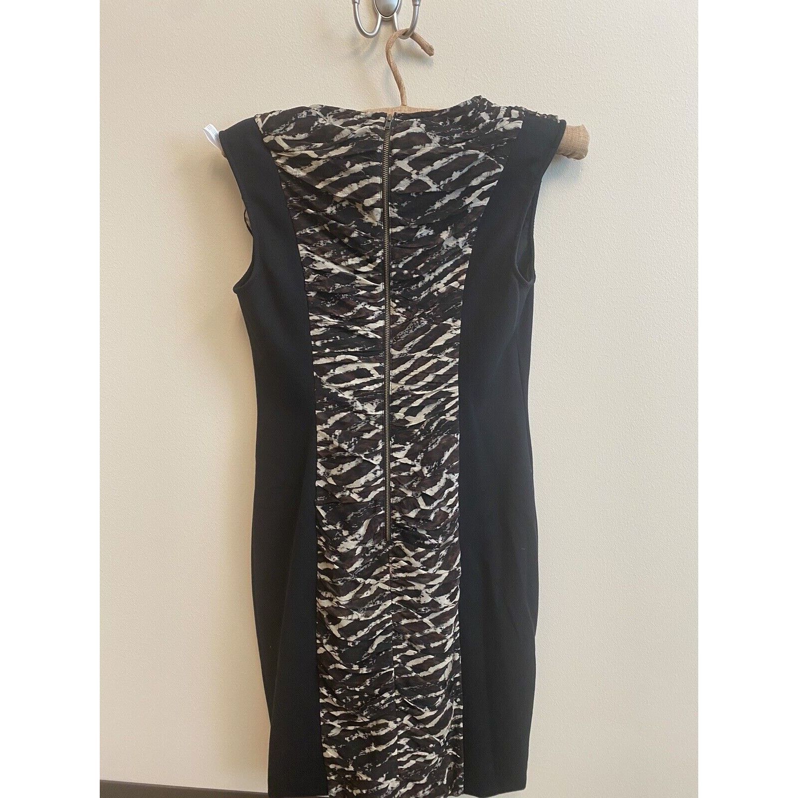 Anthropologie tracy reese Silk Dress animal Print With Black Sheath, 8 Size M / US 6-8 / IT 42-44 - 4 Thumbnail