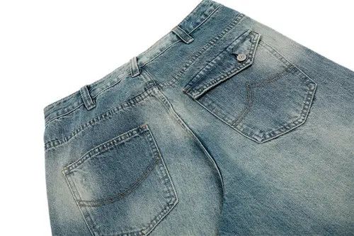 VIBE Men's wide-leg distressed cargo punk washed gradient jeans Size US 32 / EU 48 - 5 Thumbnail