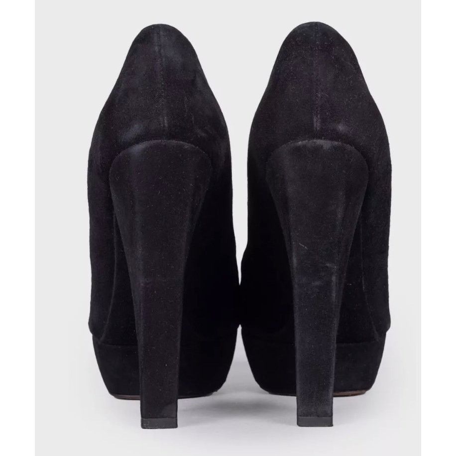Dior Christian Dior Black Suede Open Toe Pumps Sz.39.5 Size US 8.5 / IT 38.5 - 6 Thumbnail