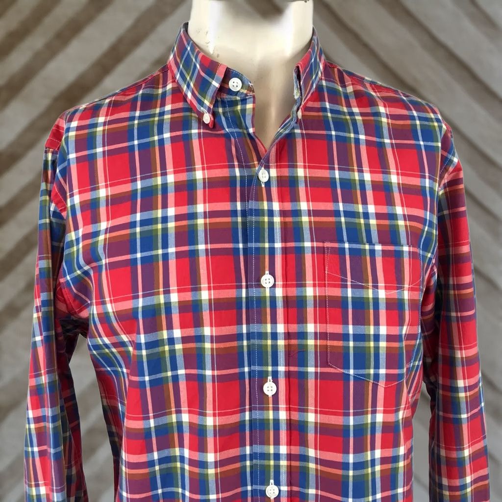 Bonobos BONOBOS Mens Large Plaid Button Shirt 100% Cotton Long Sleeve Size US L / EU 52-54 / 3 - 1 Thumbnail