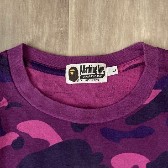 BAPE Purple Camo College Logo T-shirt a bathing ape