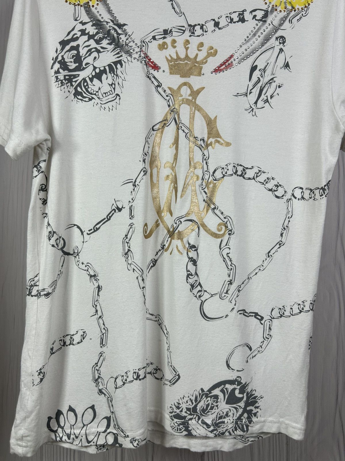 Christian Audigier Christian Audigier Ed Hardy Tiger Tattoo White T-shirt Sz S Size US S / EU 44-46 / 1 - 5 Thumbnail