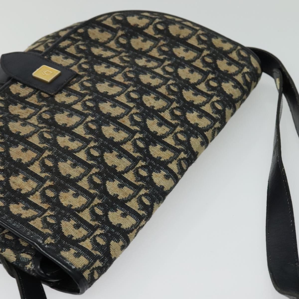 Dior DIOR Trotter Canvas Shoulder Bag Navy Gold Size ONE SIZE - 6 Thumbnail