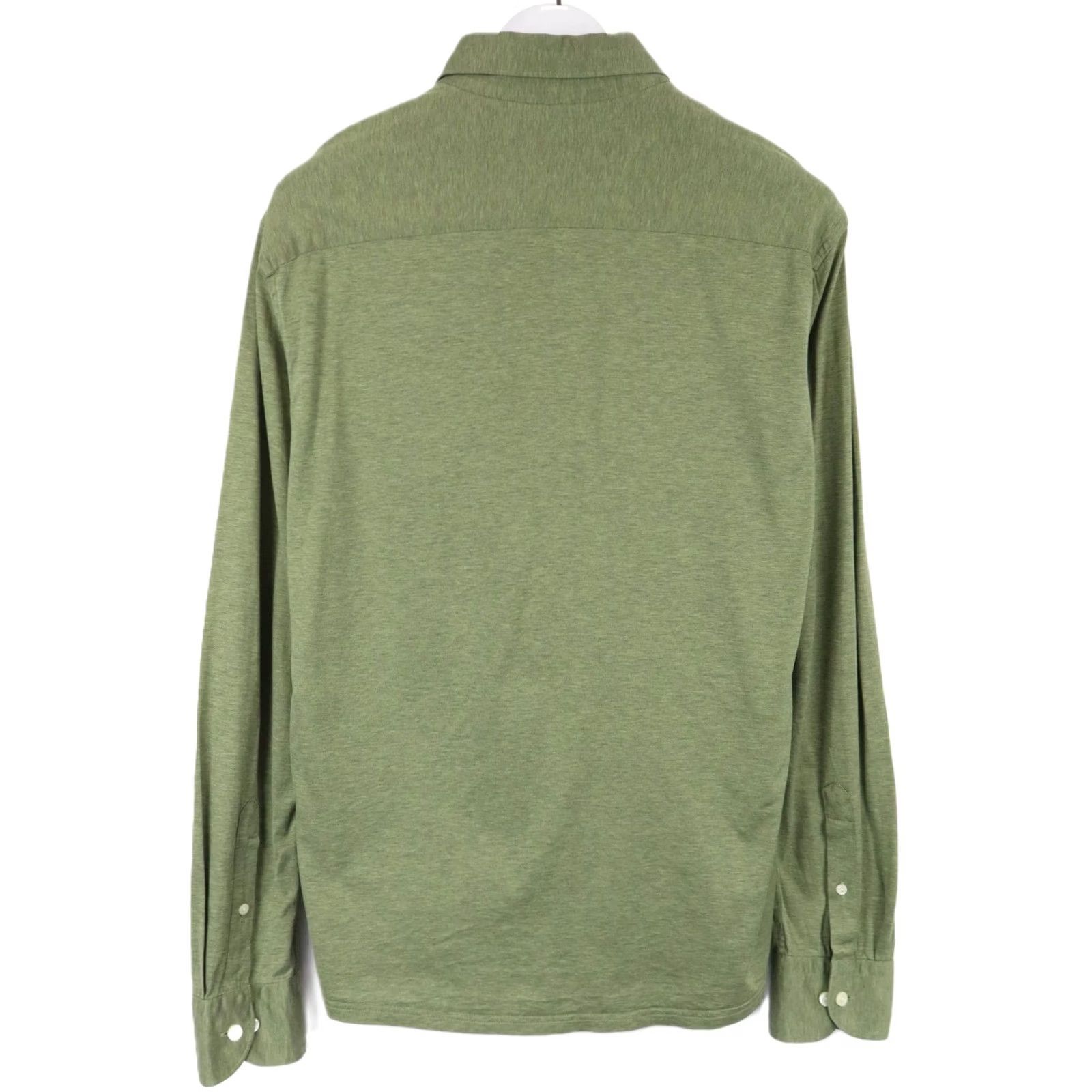 Eton Eton Shirt Mens XL Green Slim Jersey Men Cutaway Collar Stretch Button Size US XL / EU 56 / 4 - 2 Thumbnail