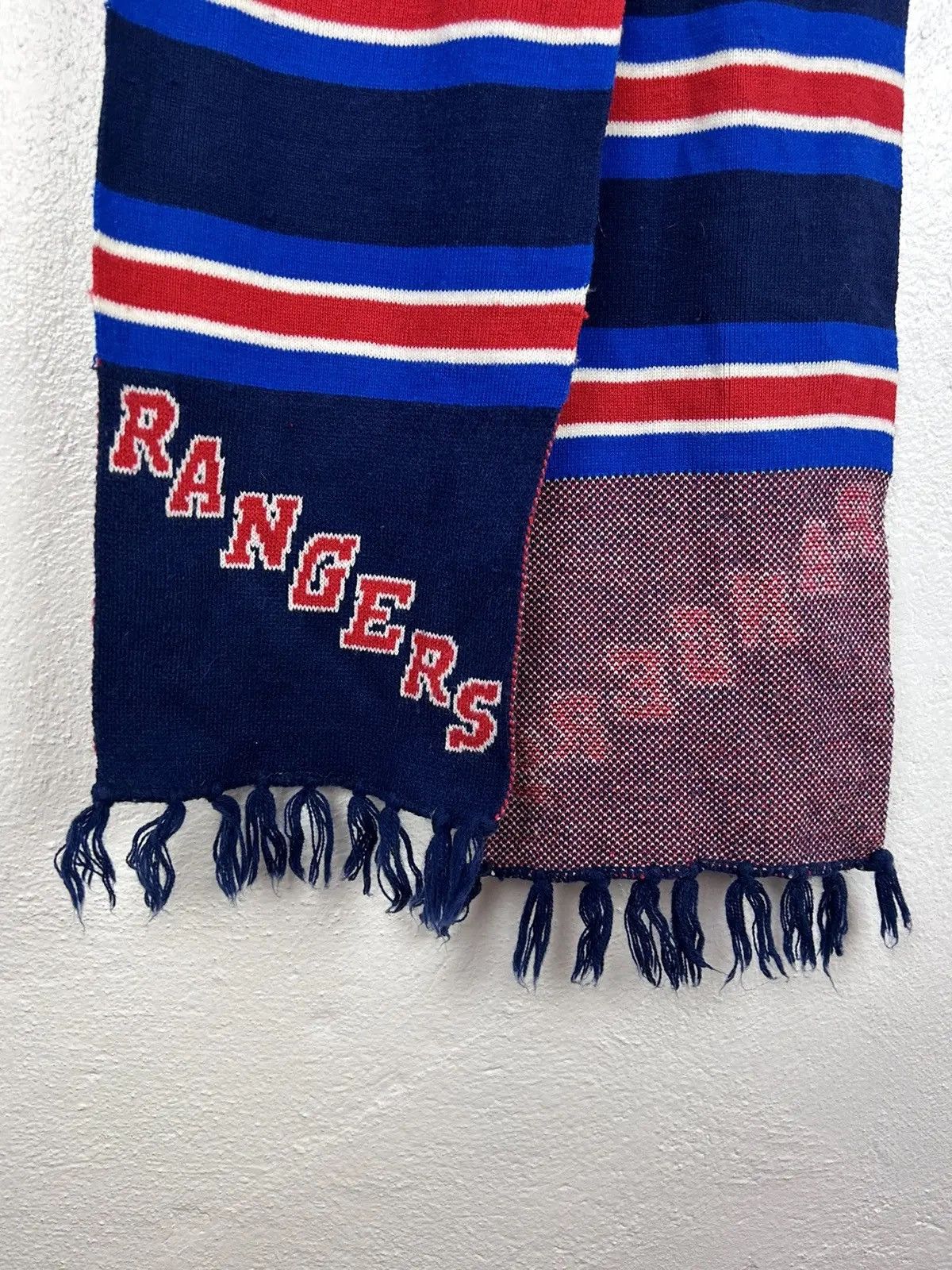NHL 90s Vintage NHL New York Rangers Striped Fanwear Scarf Size ONE SIZE - 2 Thumbnail