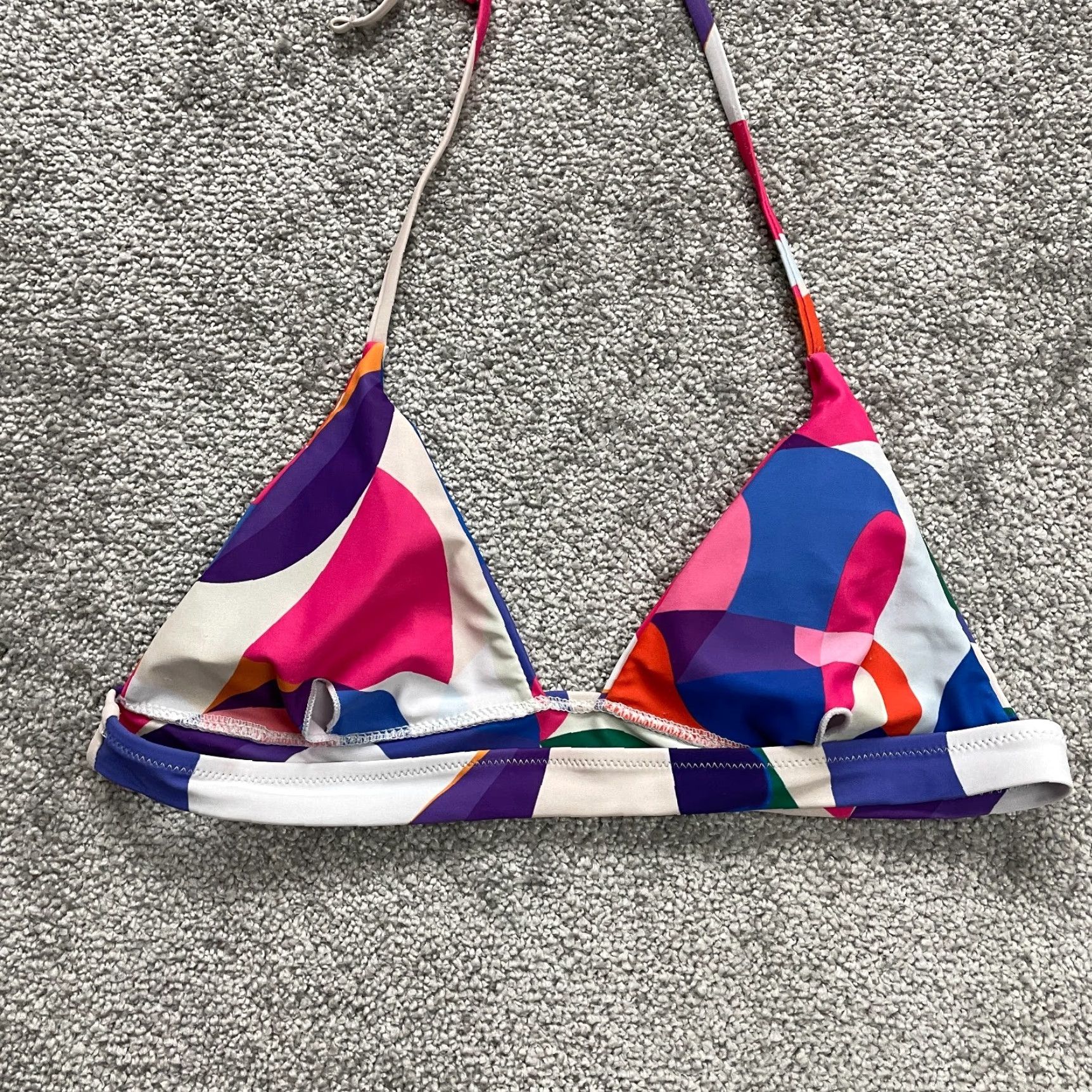 Triangl Women’s Small Multicolor Geometric Triangle Bikini Top - Spaghetti Strap Beach Swimwear Size S / US 4 / IT 40 - 2 Thumbnail