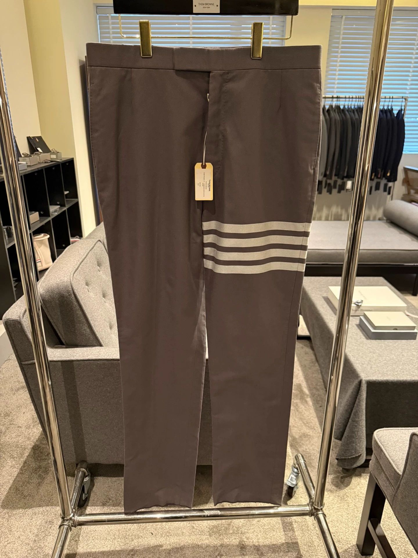 Thom Browne Thom Browne Classic Mid-Grey 4-Bar Chino Pants Size 3 Size US 36 / EU 52 - 1 Thumbnail