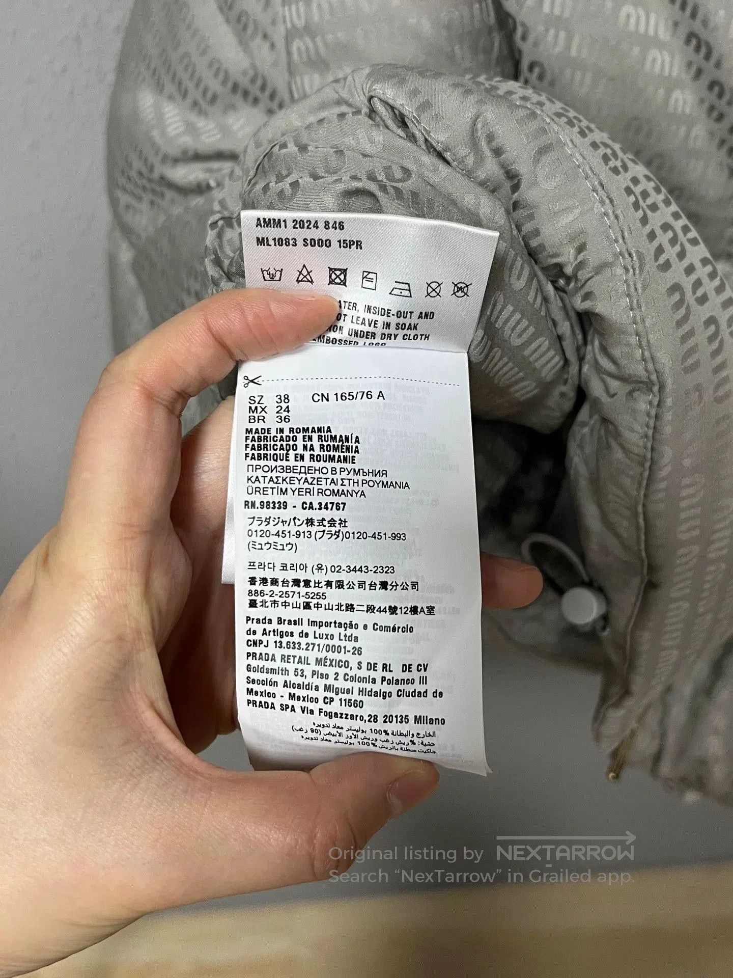 Miu Miu gray print short down jacket. Size M / US 6-8 / IT 42-44 - 5 Thumbnail