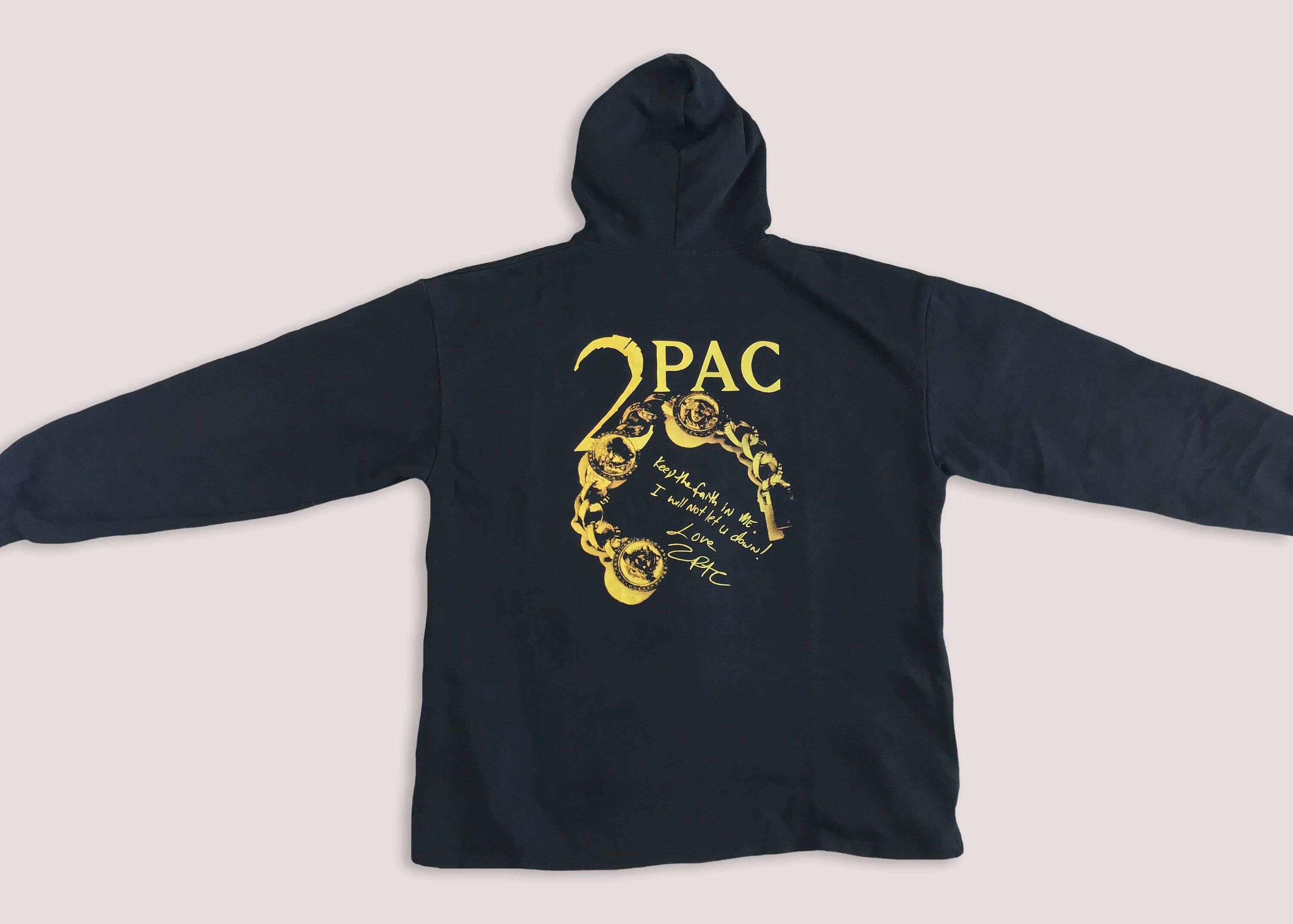 Rap Tees Vintage 90s 2PAC Hoodie Tupac Shakur Hip Hop Rap Versace Size US XL / EU 56 / 4 - 5 Thumbnail