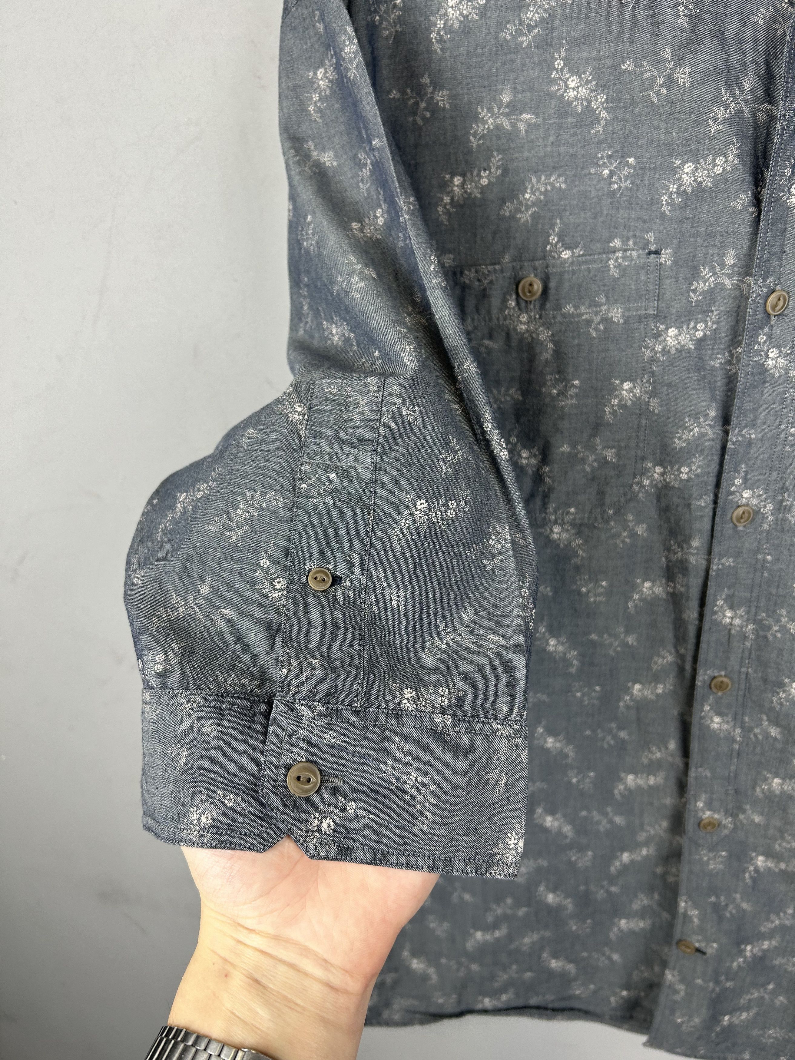 Allsaints All Saints Floral Shirt Quincey Half Sleeve Gray Button Up Size US XXL / EU 58 / 5 - 6 Thumbnail