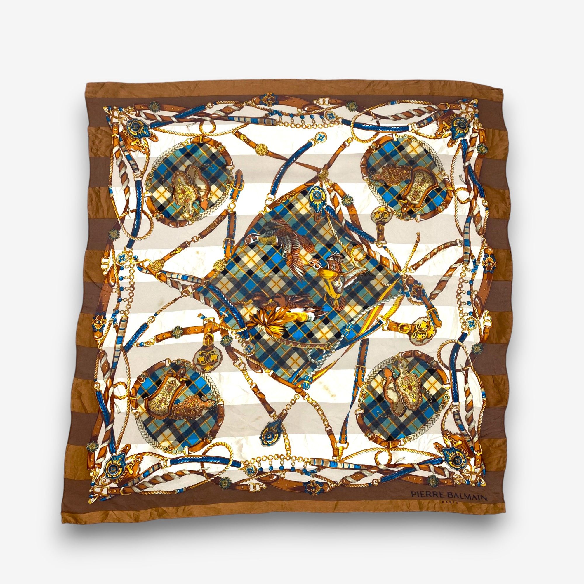 Japanese Brand Vintage Pierre Balmain SILK Scarf Twill Stole Wraps Scarves Size ONE SIZE - 1 Thumbnail