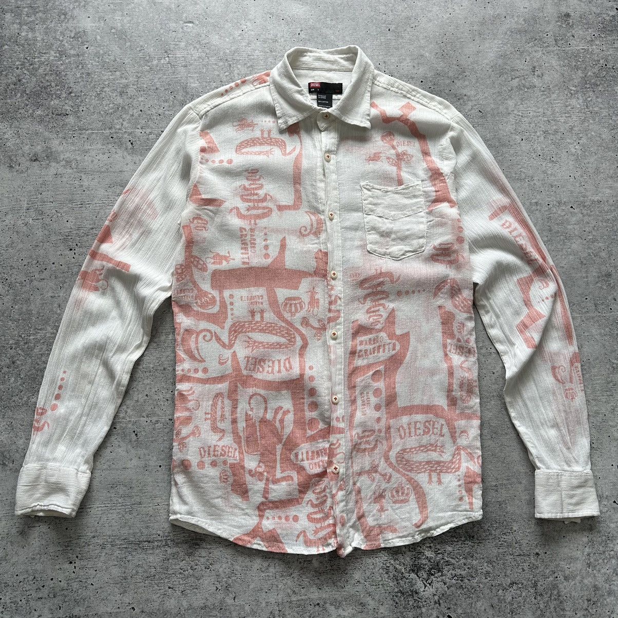 Diesel Vintage Diesel Inside Out Avandgard Style Shirt White Size US M / EU 48-50 / 2 - 1 Thumbnail