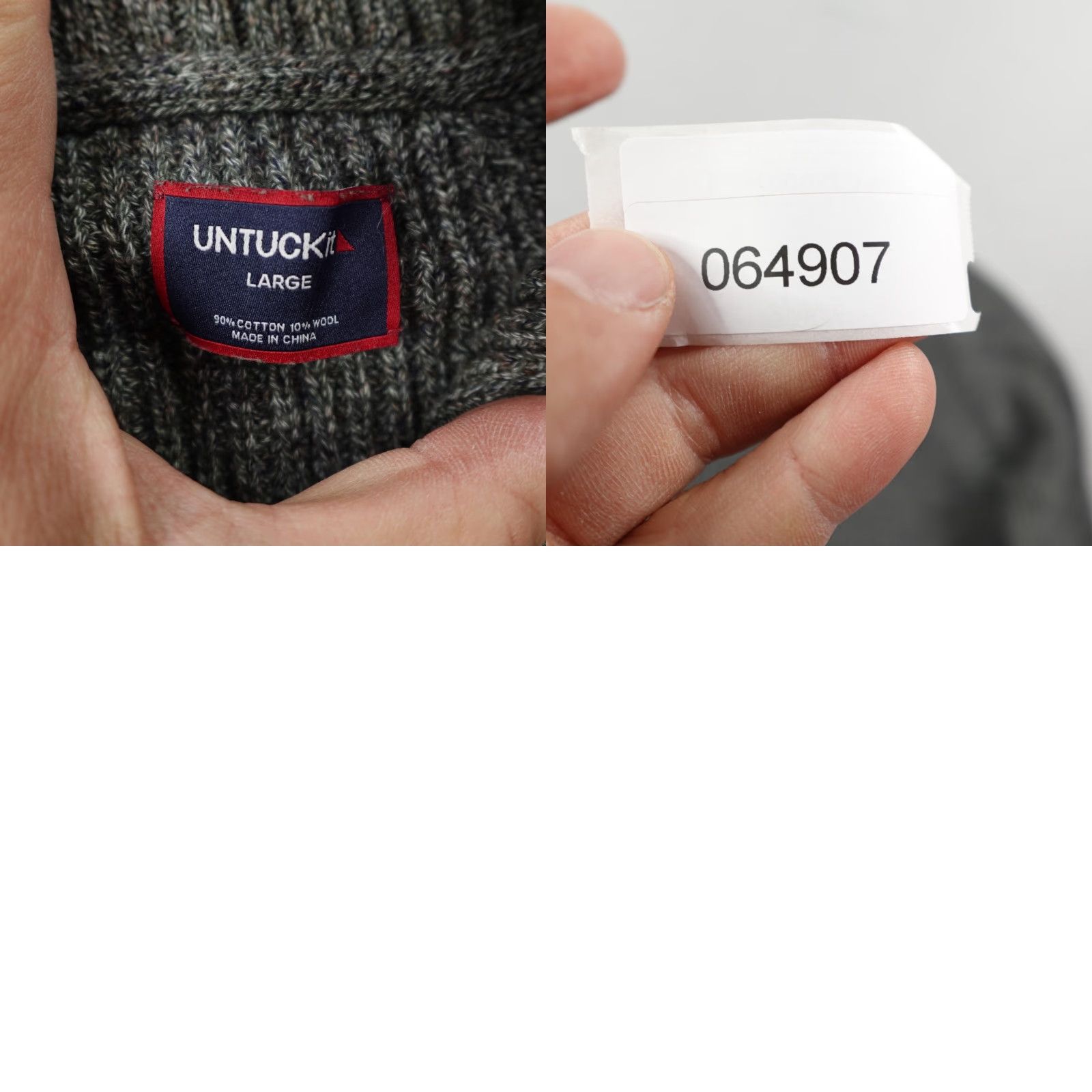 UNTUCKit UNTUCKit Gray Henley Sweater Mens Large Mock Neck Pullover Elbow Patch Size US L / EU 52-54 / 3 - 8 Thumbnail