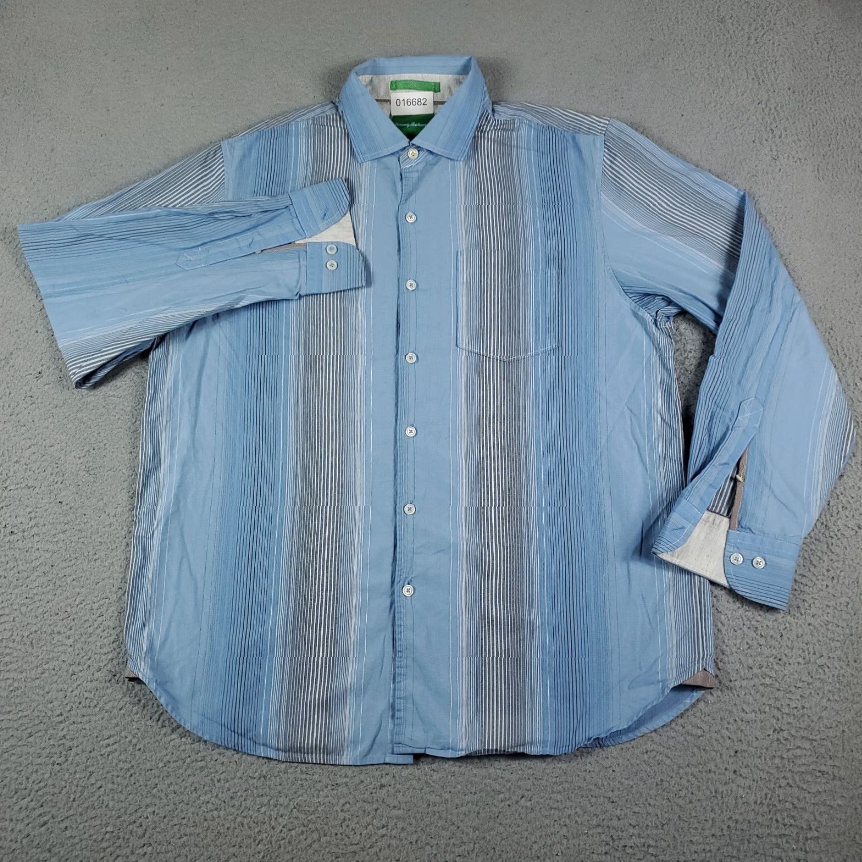Tommy Bahama Tommy Bahama Shirt Mens Large Blue Striped Button-Up Long Sleeve Size US L / EU 52-54 / 3 - 2 Thumbnail