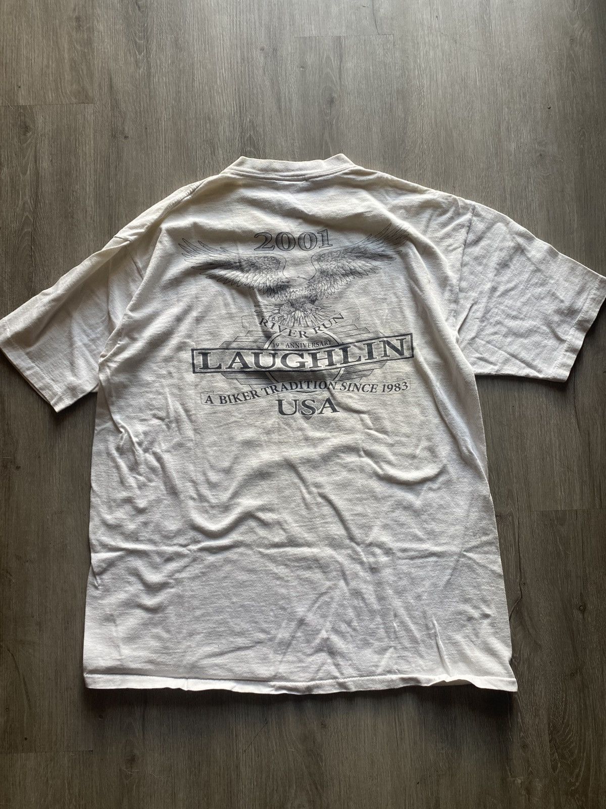 Harley Davidson Vintage 2001 Laughlin River Run Motorcycle Tee Size US XL / EU 56 / 4 - 2 Thumbnail