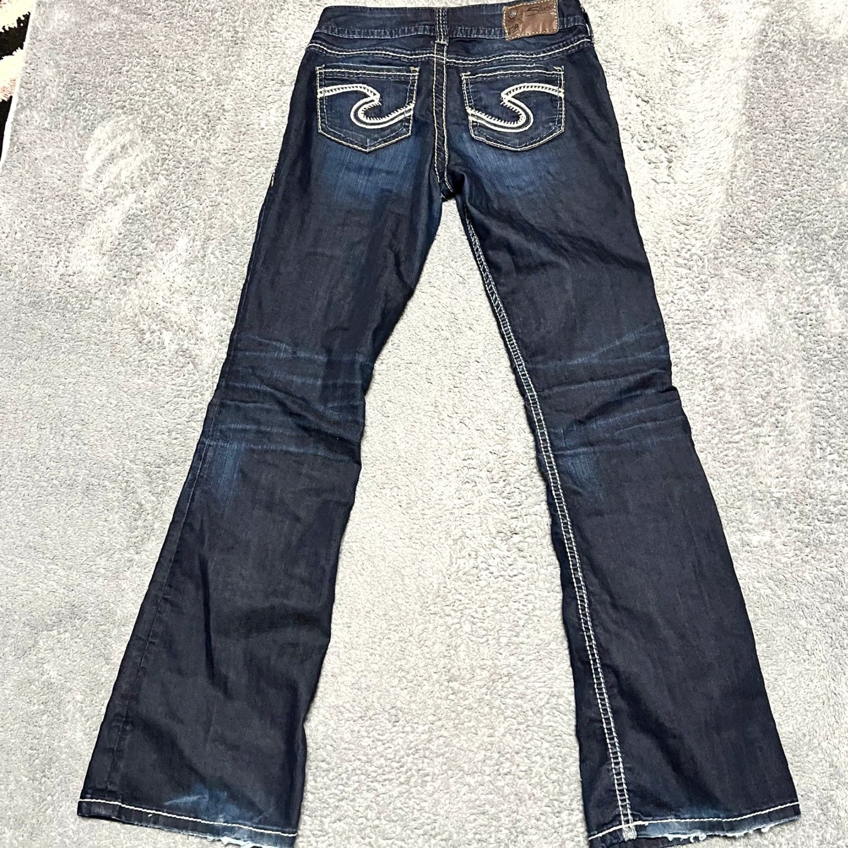 Silver Jeans Co. Silver Jeans Womens 28 x32 Suki Bootcut Western Contrast Stitch Blue Denim Womens Bootscut? Size 28" / US 6 / IT 42 - 2 Thumbnail