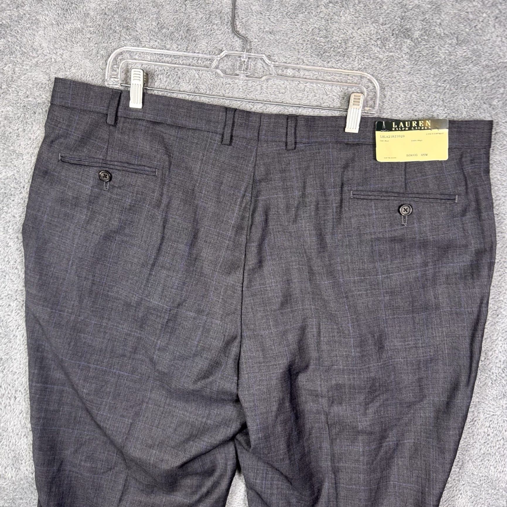 Ralph Lauren VINTAGE Lauren Ralph Lauren Pants Mens 45x36 Unhemmed 100% Wool Dress Slacks Windowpane Size US 44 / EU 60 - 6 Thumbnail