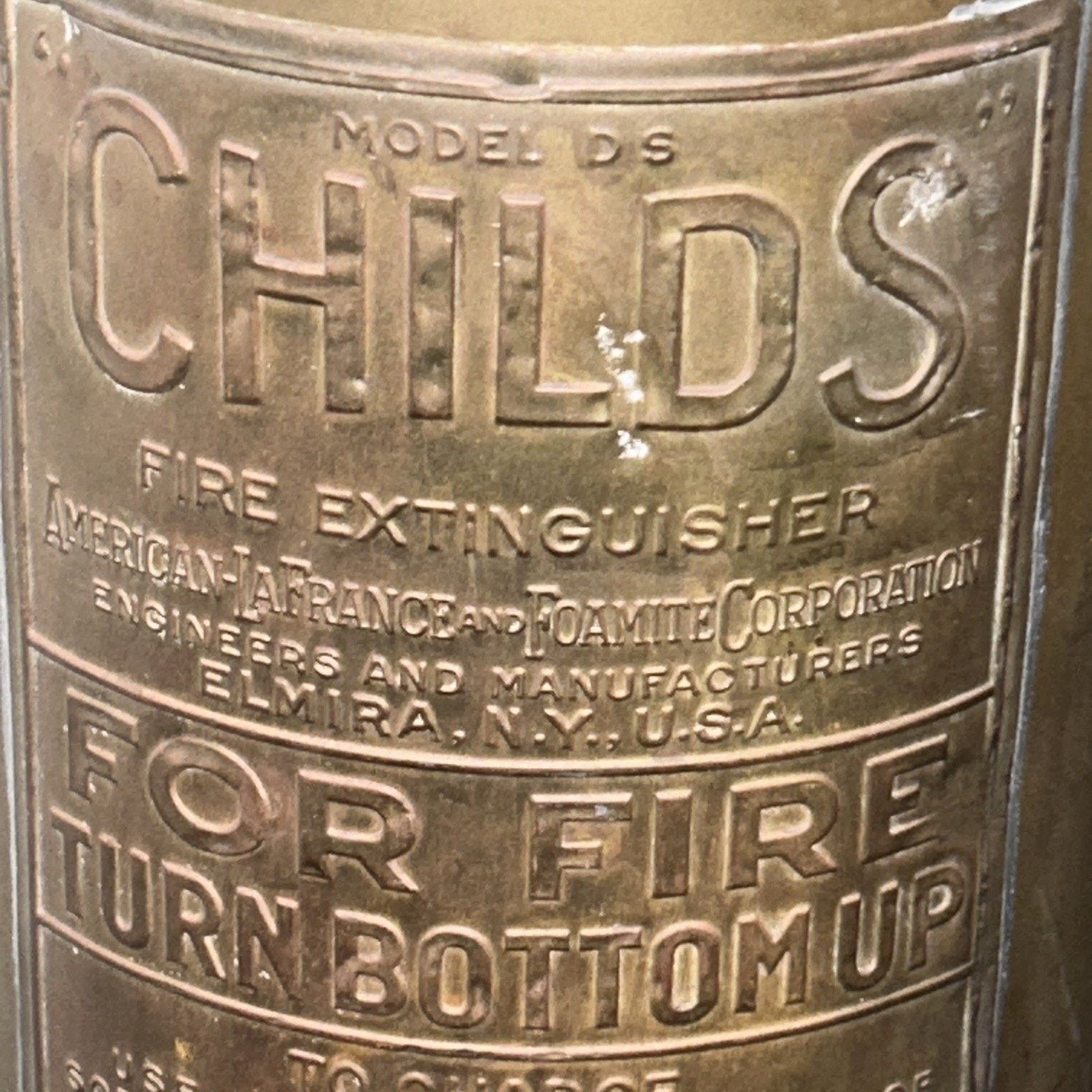 CHILDS Antique Childs Brass Fire Extinguisher Model DS 2 Foot Tall Size US XXL / EU 58 / 5 - 12 Thumbnail