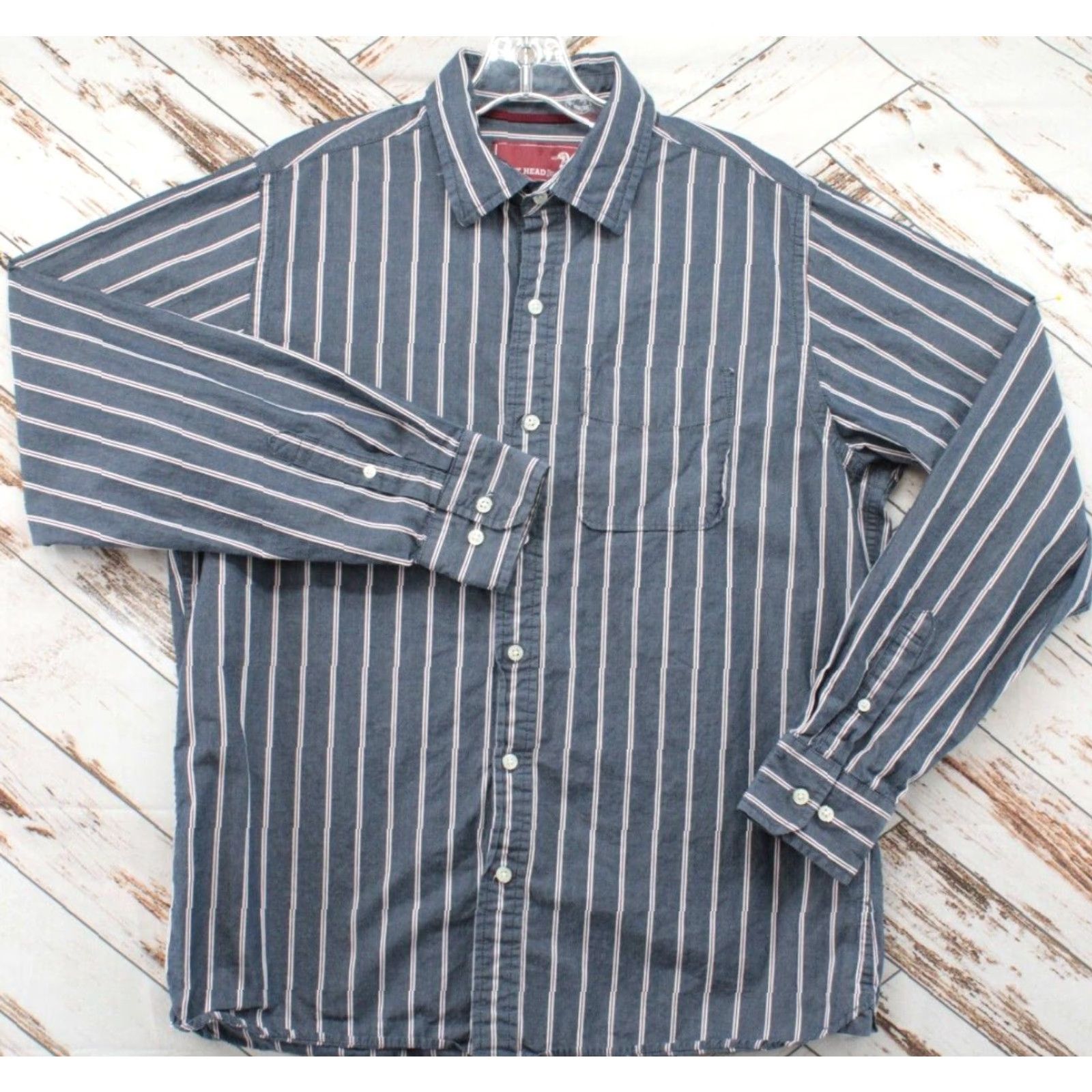 Vintage Duck Head Shirt Men’s XL Blue Striped Button-Up Long Sleeve Dress Casual Friday Size US XL / EU 56 / 4 - 2 Thumbnail