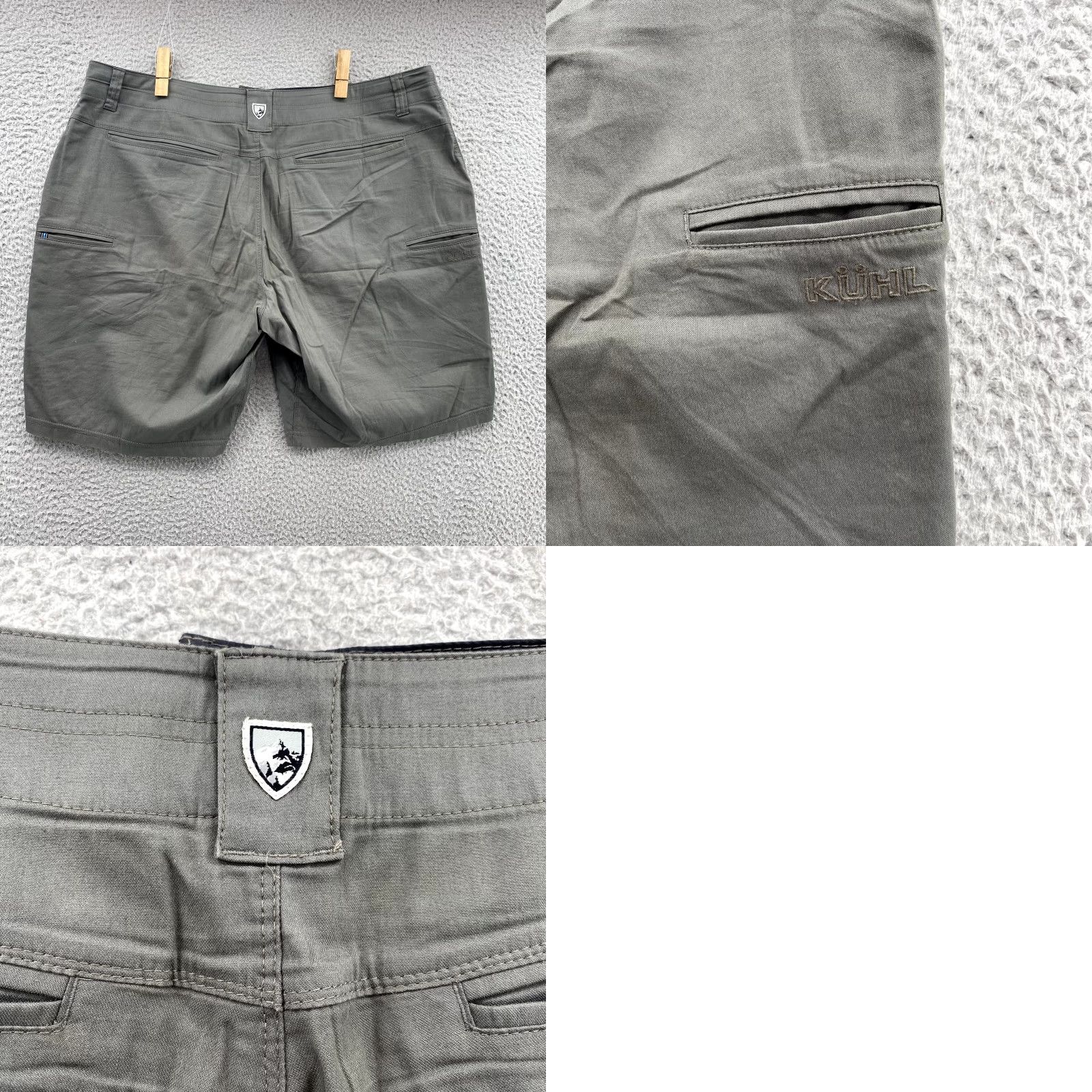 Vintage Kuhl Men's Hiking Shorts 38 Green Khaki Cargo Pocket Lightweight 90s Outdoor Camping Travel Mens Size US 38 / EU 54 - 9 Thumbnail