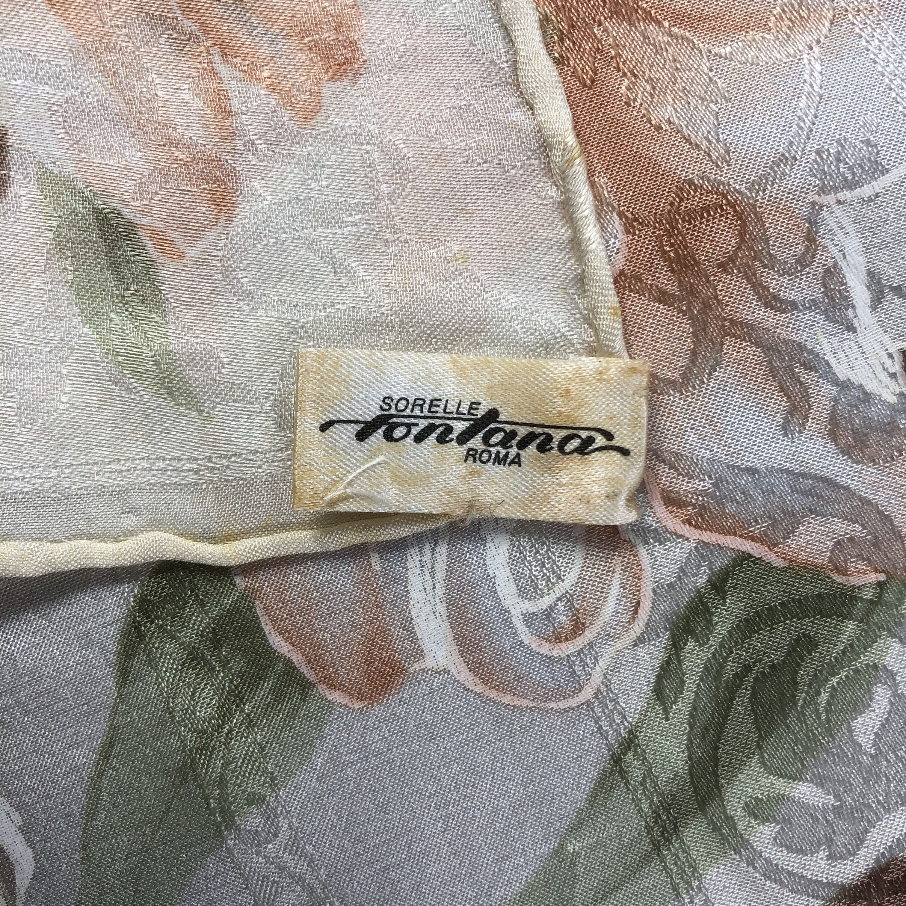 Vintage Vintage Sorelle Fontana Silk Scarf Size ONE SIZE - 5 Thumbnail