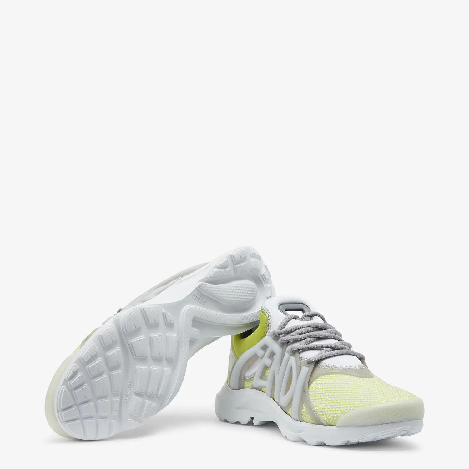 Fendi o1w1db10725 7E1667 Fendi Tag Low-Top Sneakers in Yellow/Grey Size US 7 / EU 40 - 5 Thumbnail