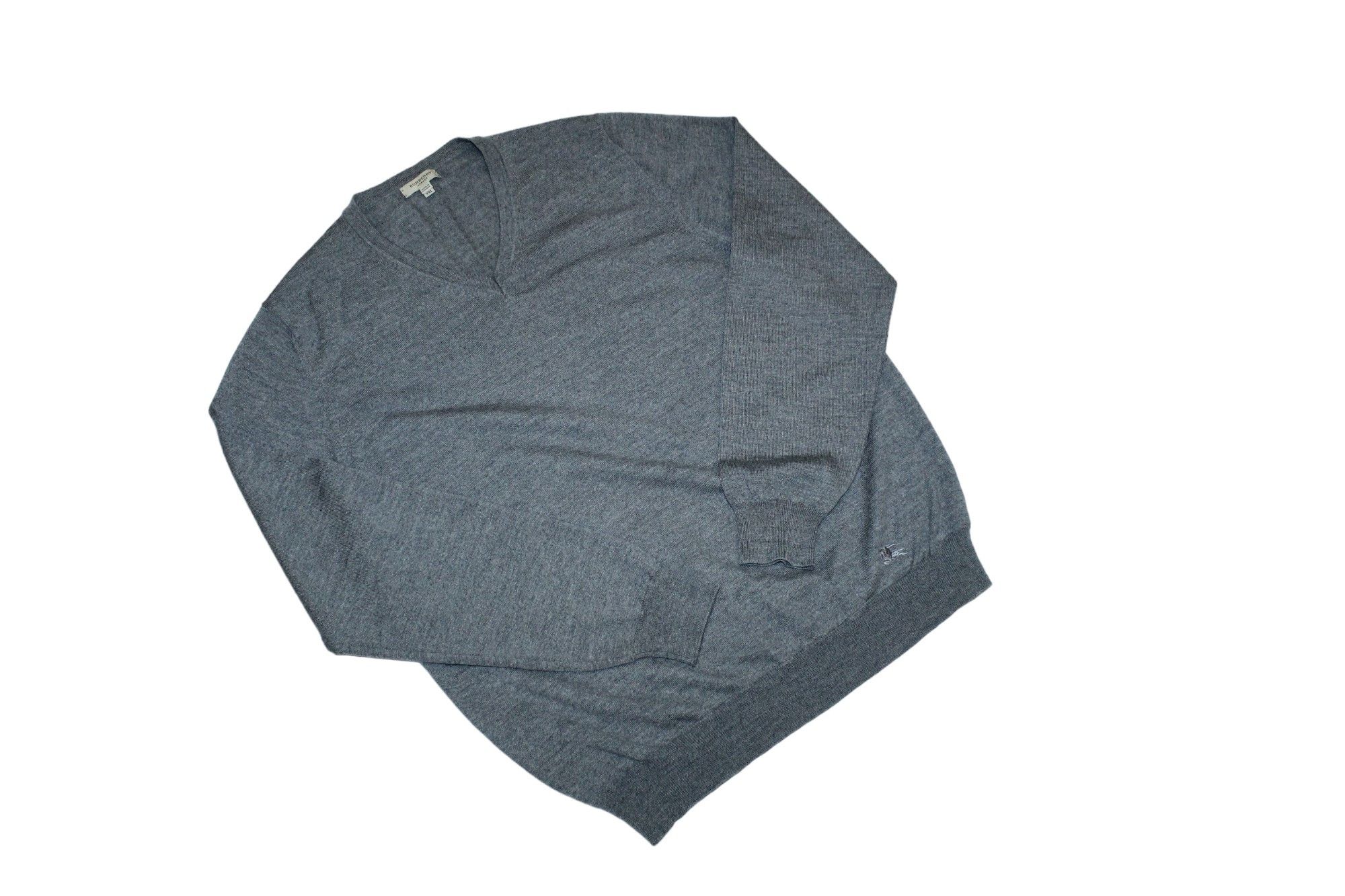 Burberry Burberry London Classic Logo Embroidery V-neck Wool Jumper Size US XXL / EU 58 / 5 - 8 Thumbnail