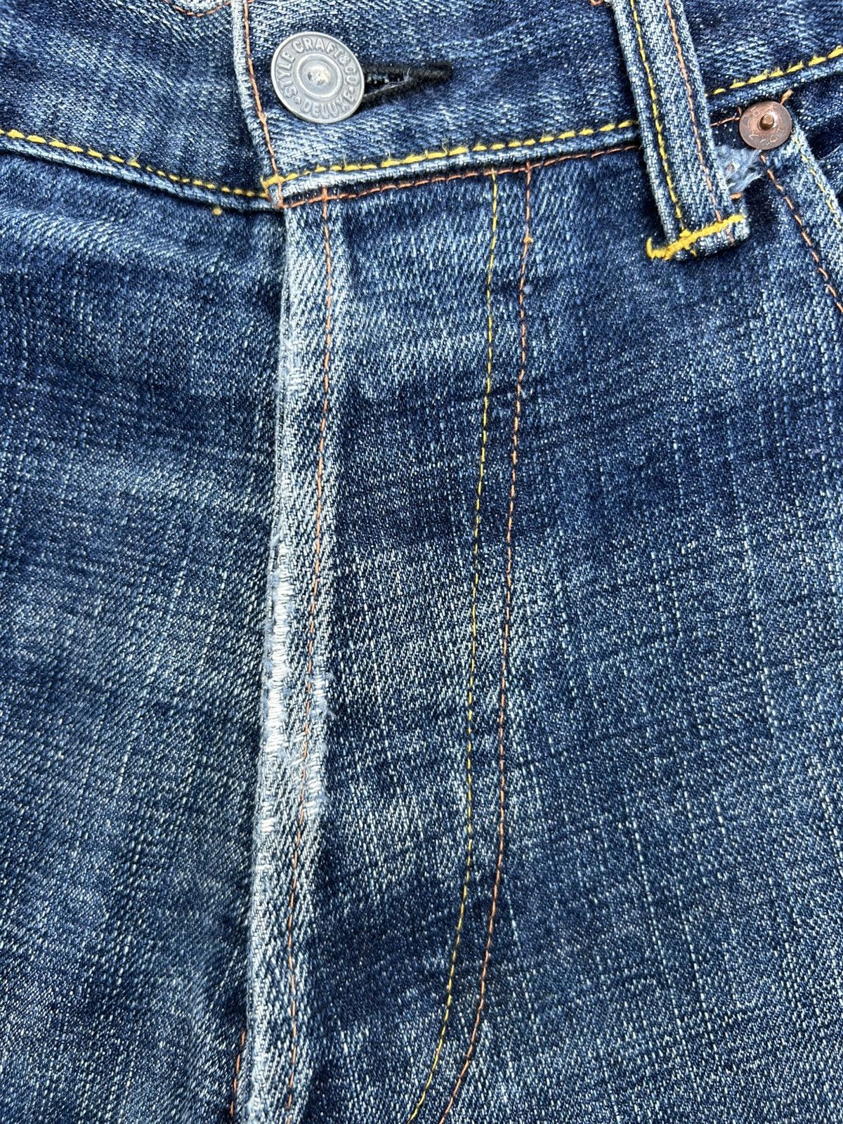 Kapital Thrashed Vintage Evisu Selvedge Denim Jeans Size US 32 / EU 48 - 7 Thumbnail