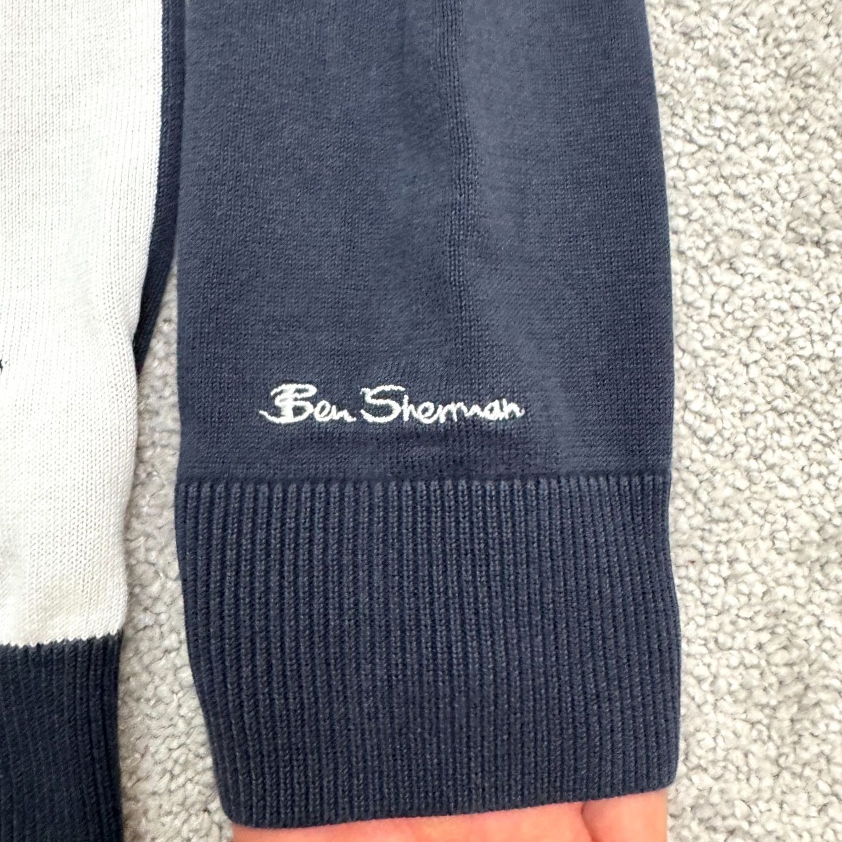 Ben Sherman Ben Sherman Signature Argyle V-Neck Pullover Sweater Mens Small Navy Blue White Size US S / EU 44-46 / 1 - 4 Thumbnail