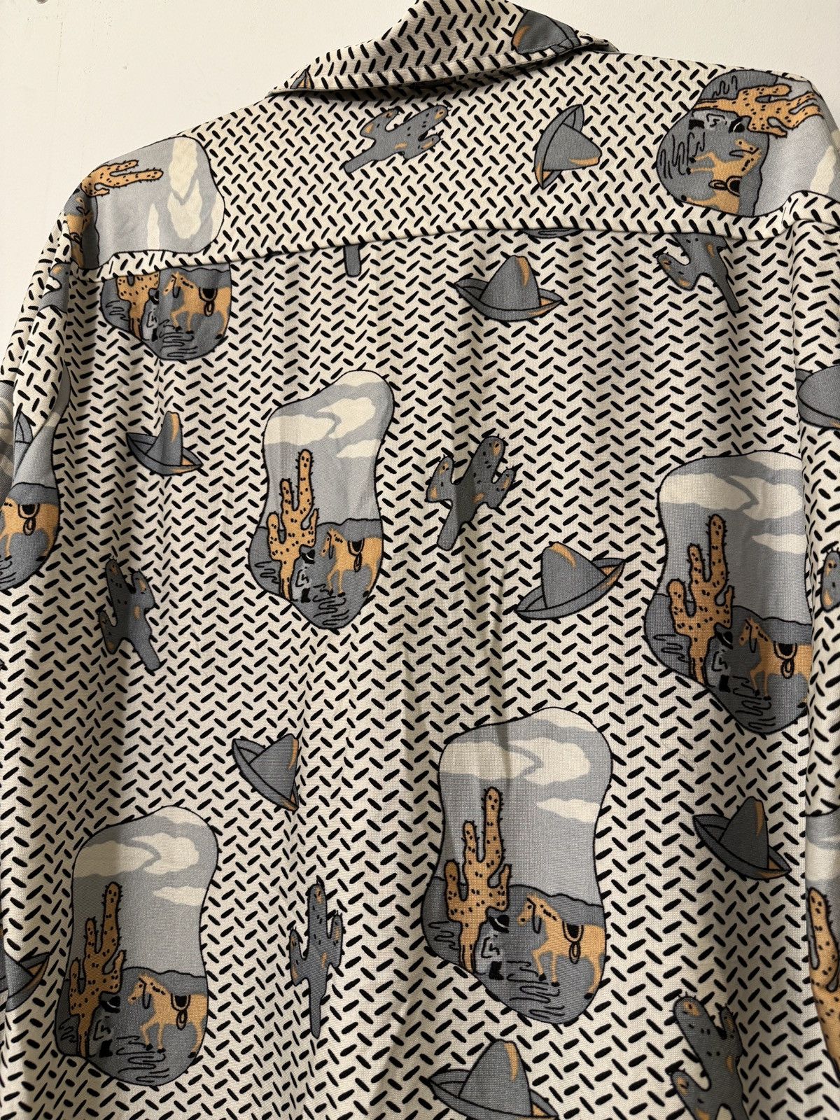 Vintage Vintage 70s Qiana Silky Nylon Cactus Cowboy Western Shirt Size US L / EU 52-54 / 3 - 9 Thumbnail