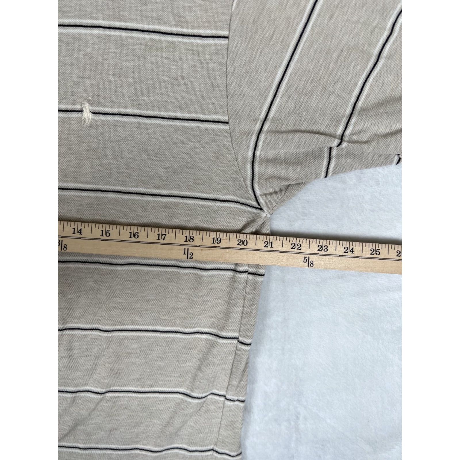 Polo Ralph Lauren Polo Ralph Lauren Polo Shirt Mens Large Beige Tan Striped White Pony Logo Shirt Size US L / EU 52-54 / 3 - 5 Thumbnail