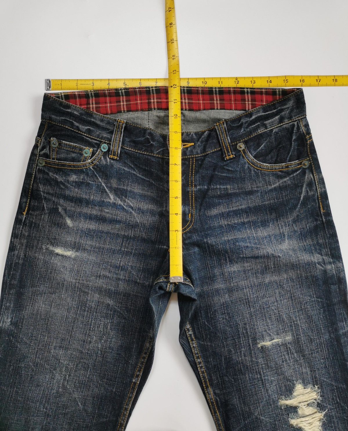 Japanese Brand Theoria Whiskers Distressed Jeans Size US 32 / EU 48 - 10 Thumbnail