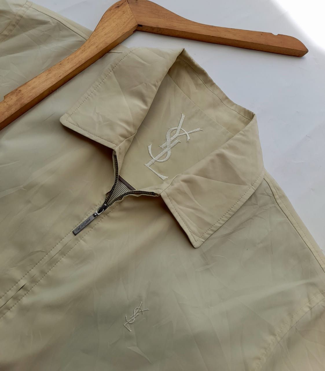 image of Itemvintage YVES Saint Laurent X YSL Jacket in Cream, Men's (Size Medium)