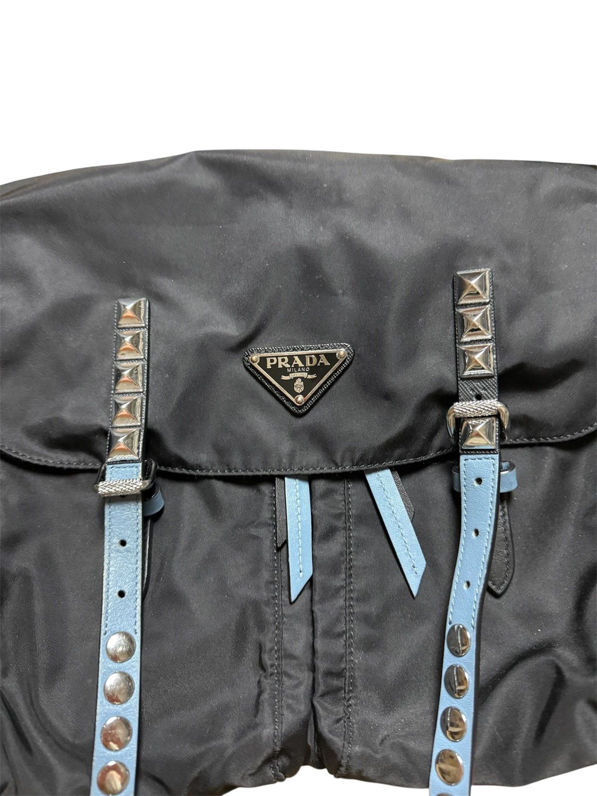 Prada Nylon Vela Studded Messenger Bag Size ONE SIZE - 2 Thumbnail