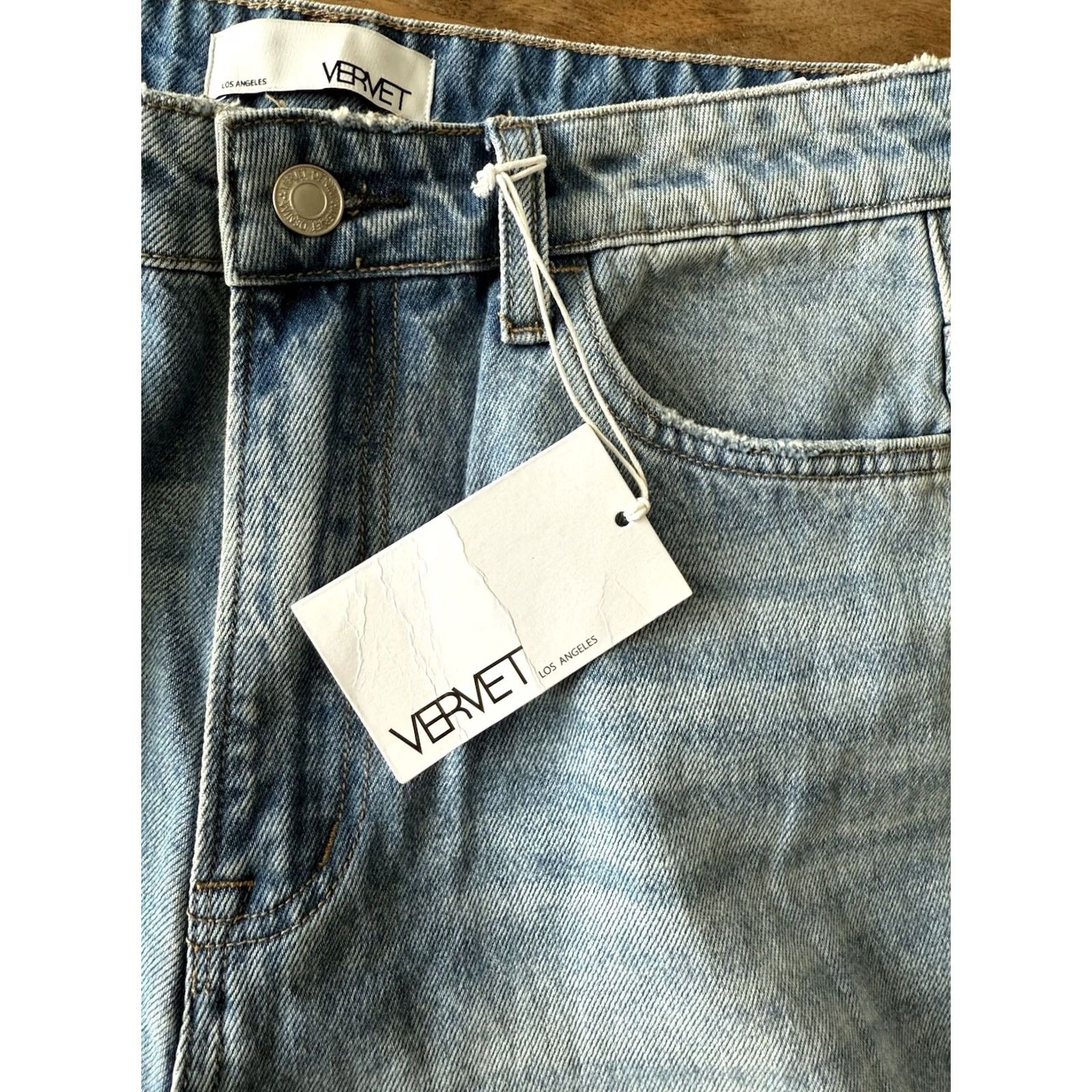 Vintage Vervet Jeans Womens 28 Distressed Light Wash 5-Pocket High Rise Straight Denim Blue Size 28" / US 6 / IT 42 - 4 Thumbnail