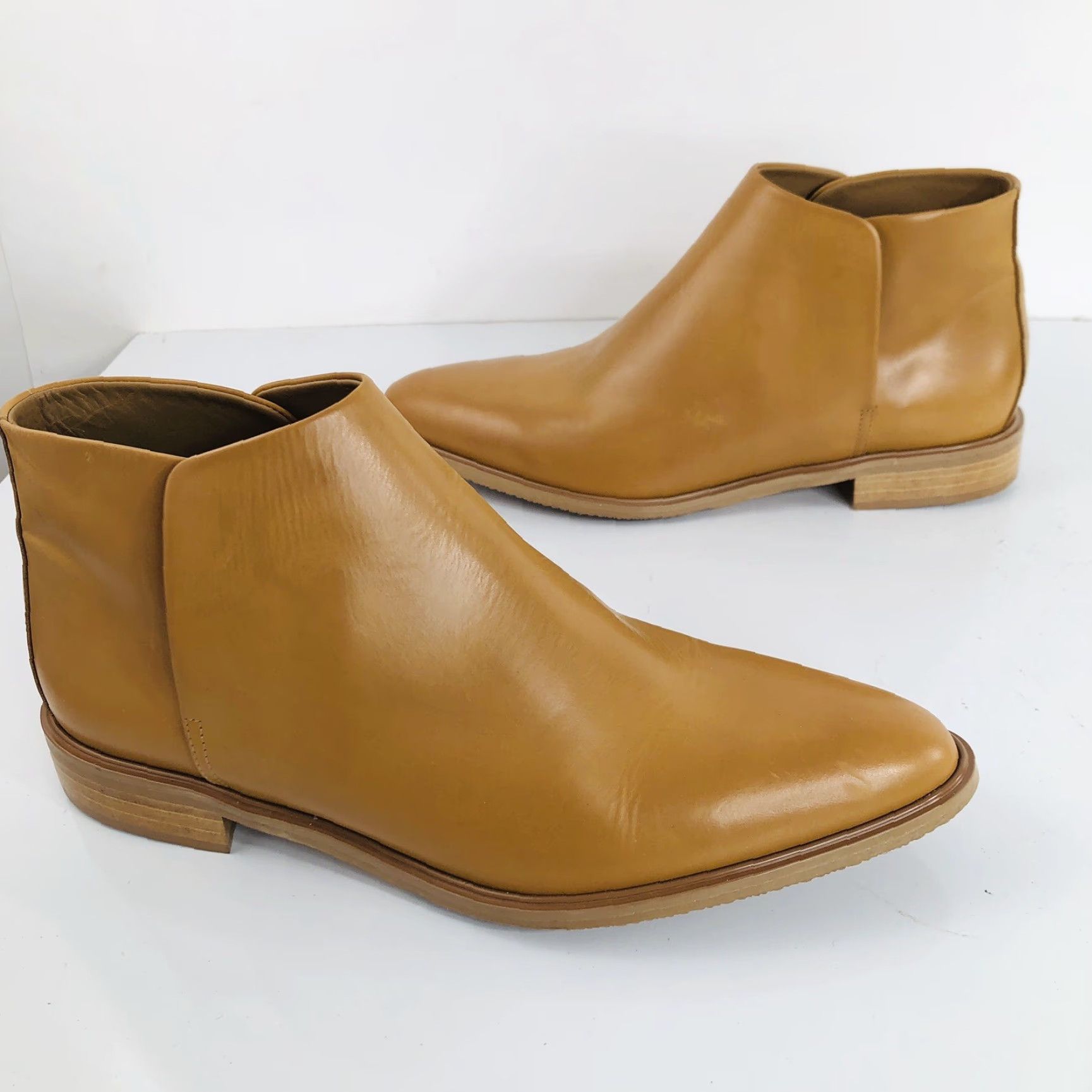 Everlane EVERLANE - Unworn - Womens 9.5 Camel / Tan / Light Brown Ankle Boots Shoes Boot Leather Vintage? Size US 10 / IT 40 - 3 Thumbnail