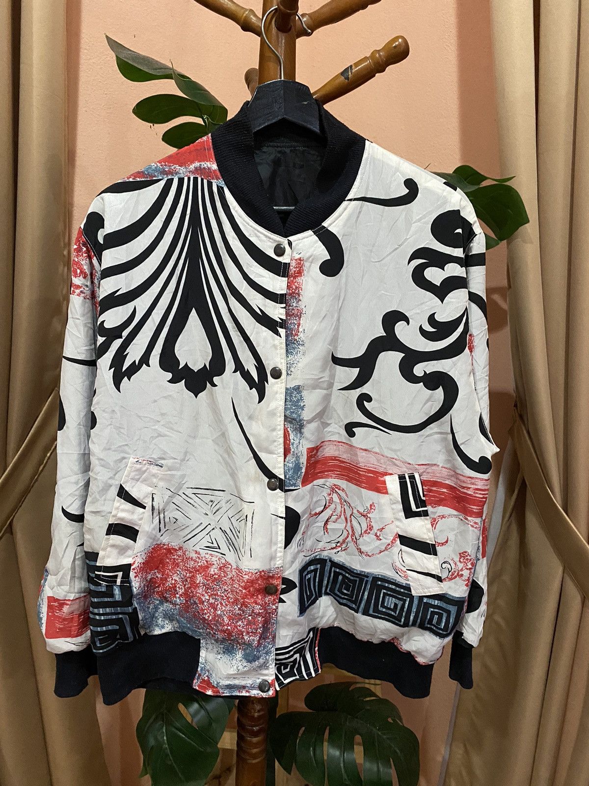 Other Reversible Abstract Print Bomber Jacket - Modern Streetwear Size US L / EU 52-54 / 3 - 1 Thumbnail