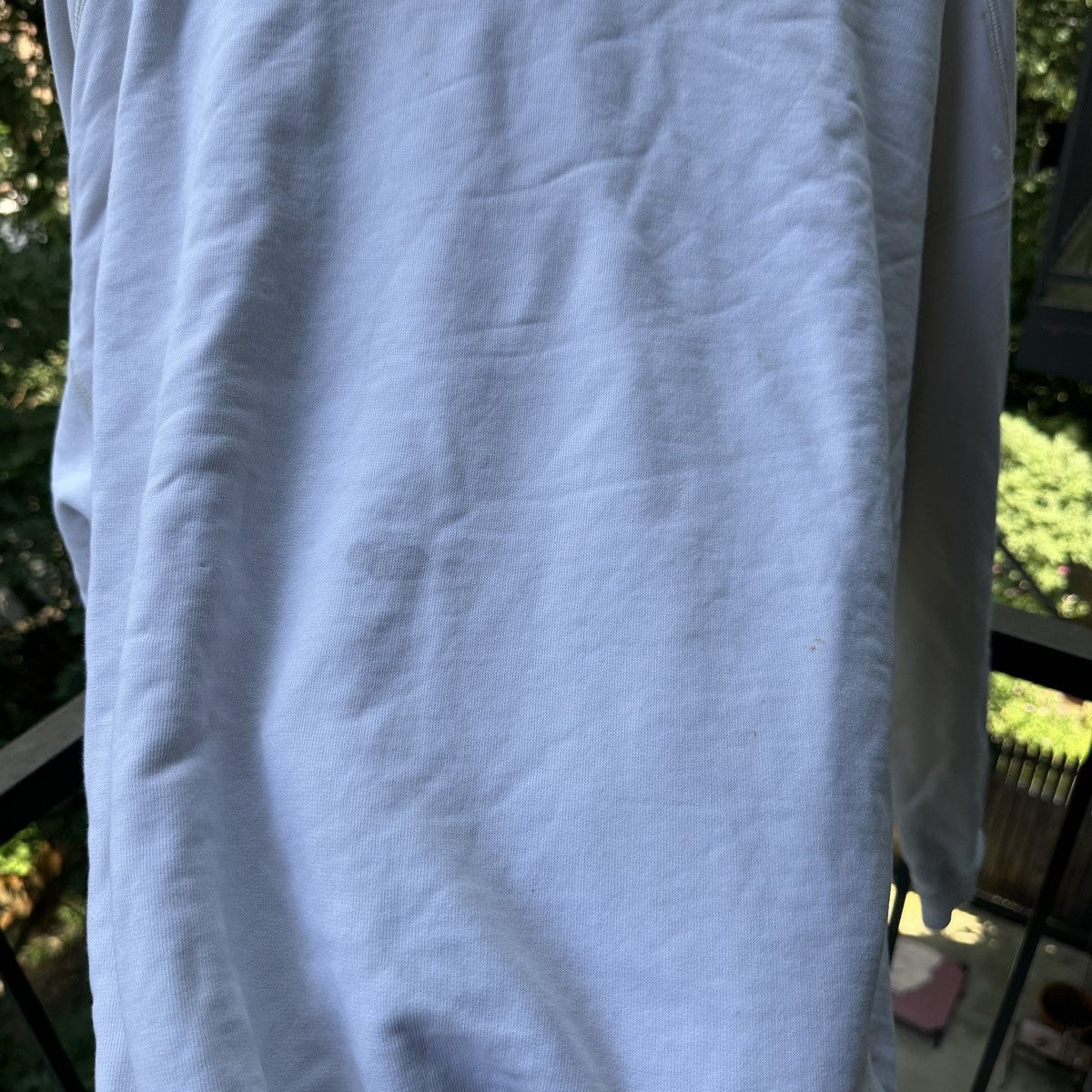 Vintage Thrashed Faded Distressed White Henley Sweatshirt ERD Grunge Size US L / EU 52-54 / 3 - 8 Thumbnail