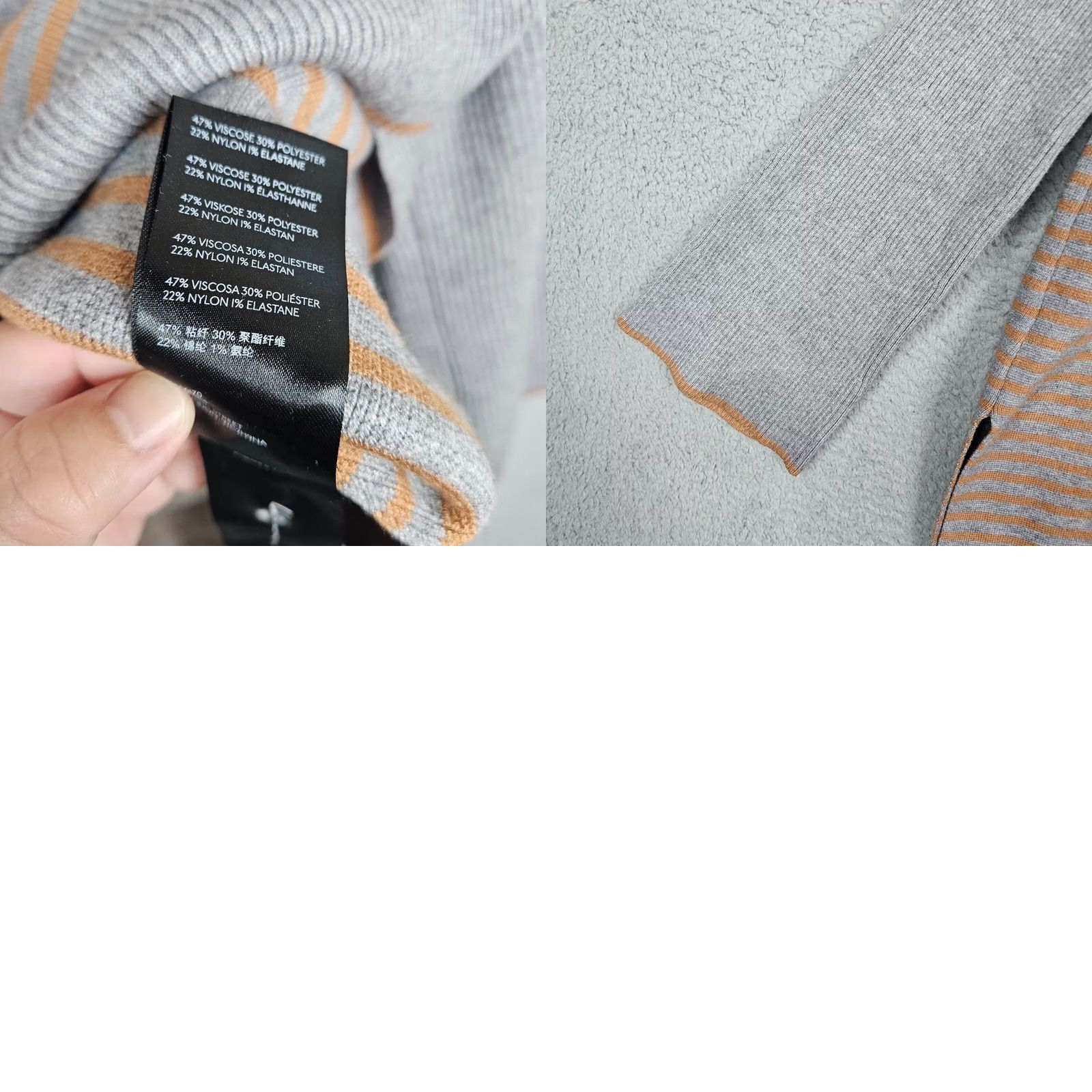 Anthropologie Anthropologie Women’s Off Shoulder Gray Stripes Sweater Cardigan L Adult Regular Size Gray Striped Knit Shirt 90s Modern Mens Womens Girls Size L / US 10 / IT 46 - 8 Thumbnail