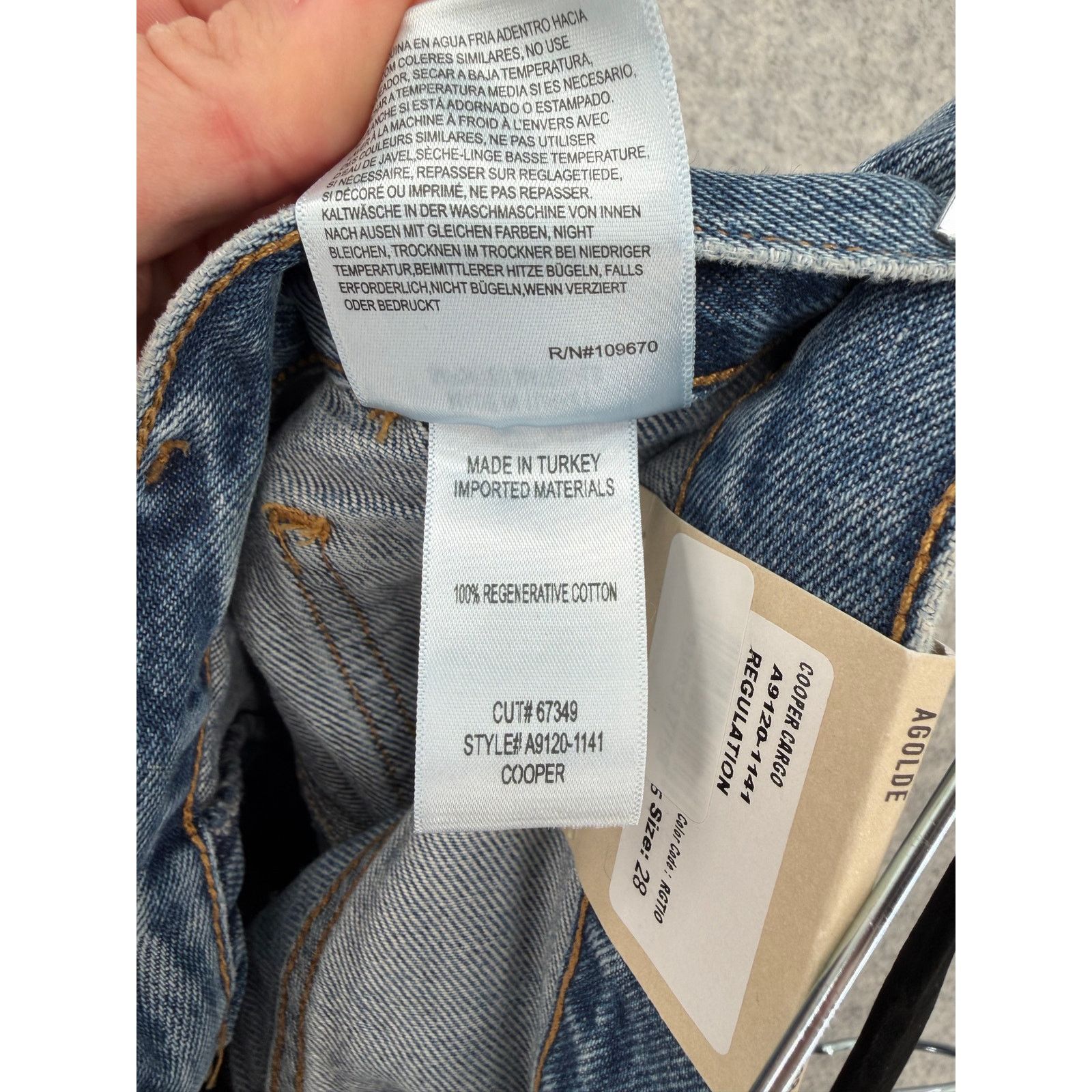 Agolde NWT AGOLDE Cooper Cargo Pocket Blue Jeans Size Women's 28 Size 28" / US 6 / IT 42 - 6 Thumbnail