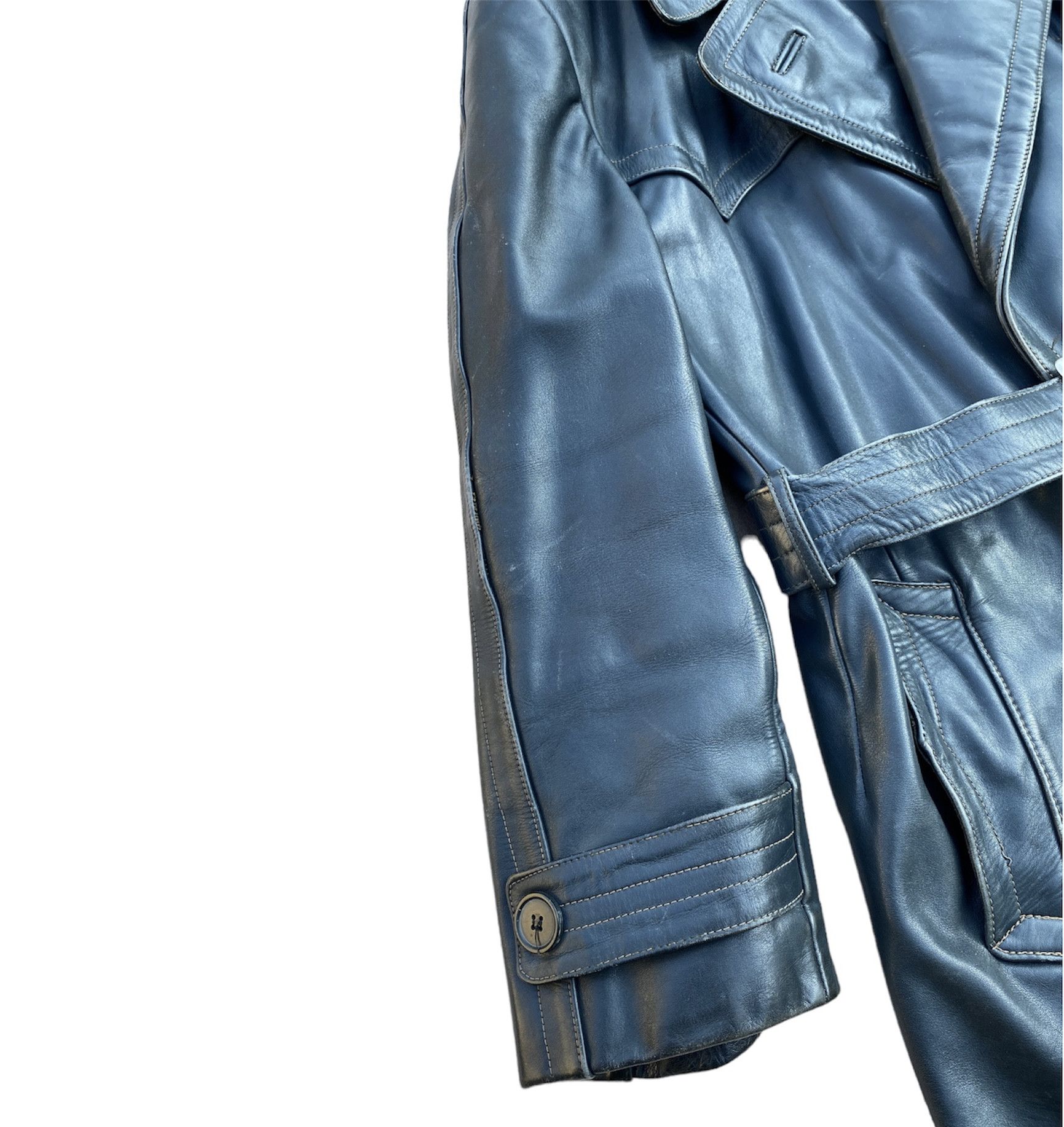 Vintage Retro Horsehide Military German Motorcycle Leather Coat Size US L / EU 52-54 / 3 - 4 Thumbnail