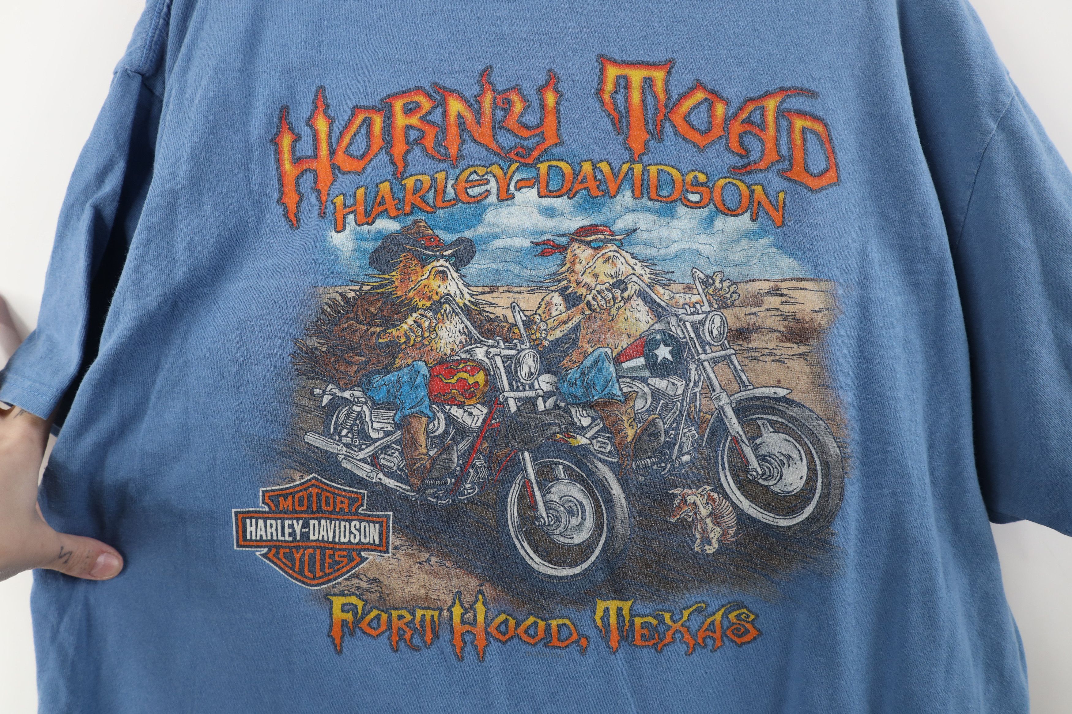 Harley Davidson Harley Davidson Spell Out Horny Toad Texas T-Shirt Blue Size US L / EU 52-54 / 3 - 12 Thumbnail