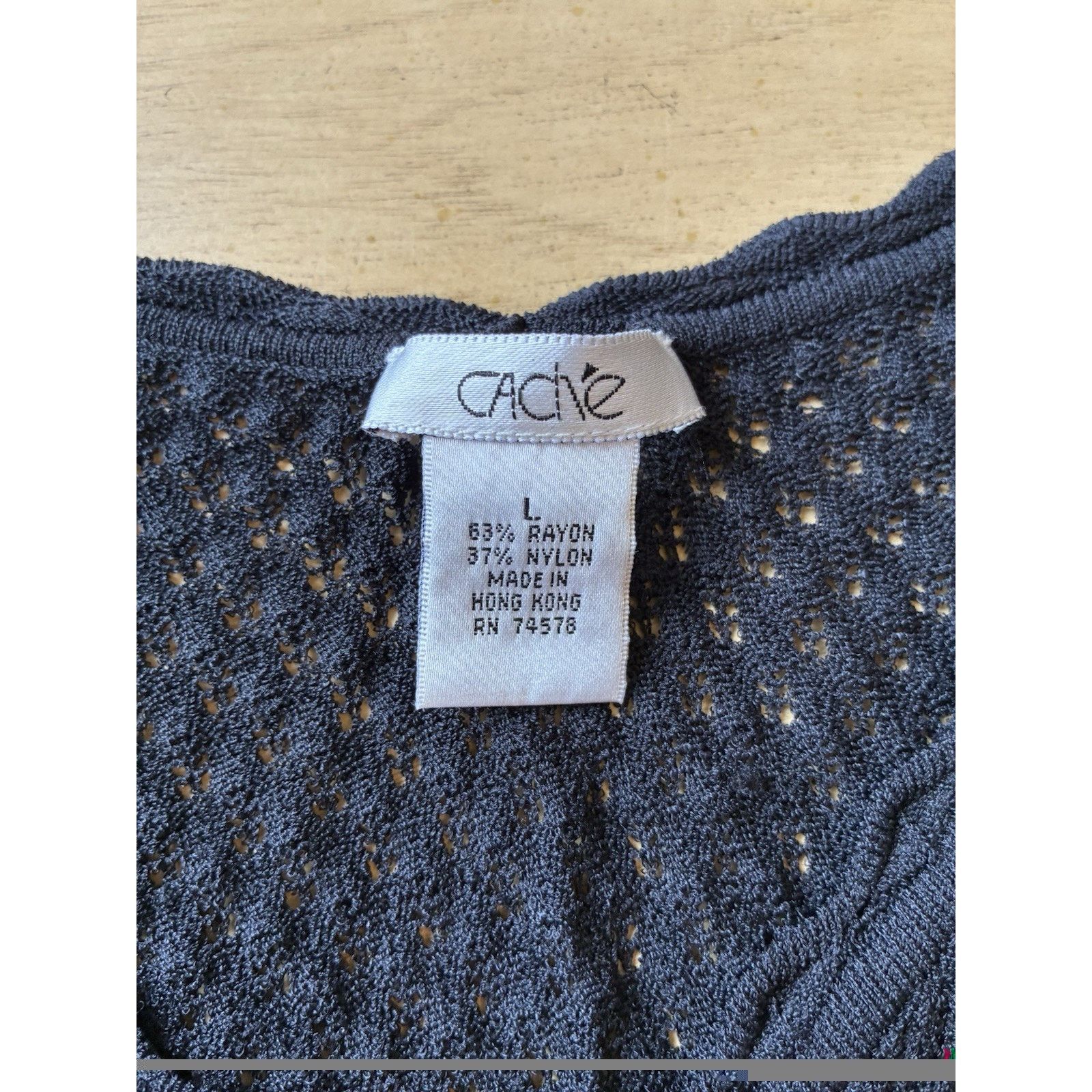 Other Cache VTG Pointelle Mesh Ribbed Knit Top L Crochet Bodycon Size L / US 10 / IT 46 - 5 Thumbnail