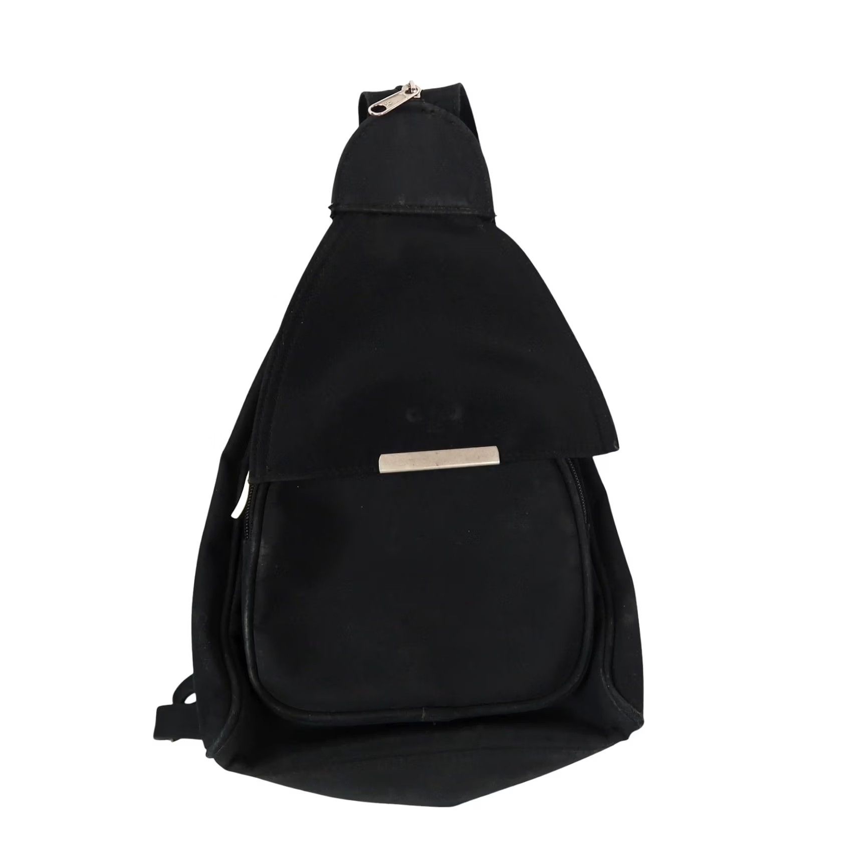 Vintage VINTAGE 90s Black Convertible Backpack Sling Purse Womens Medium Neoprene Zip Backpack 90s Womens Size ONE SIZE - 3 Thumbnail