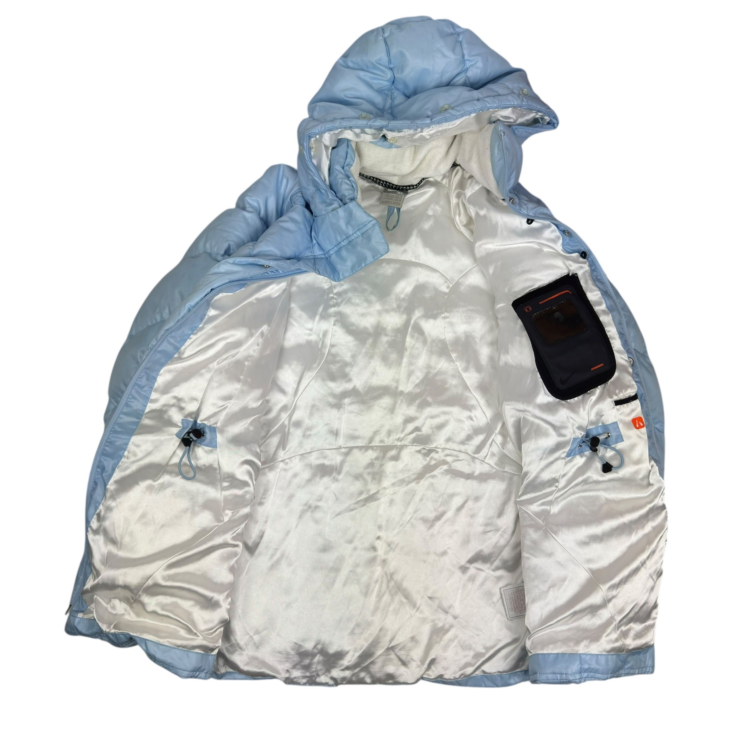 Nike Nike Women's Blue Swoosh Full Zip Goose Down Puffer Coat XL Size XL / US 12-14 / IT 48-50 - 10 Thumbnail