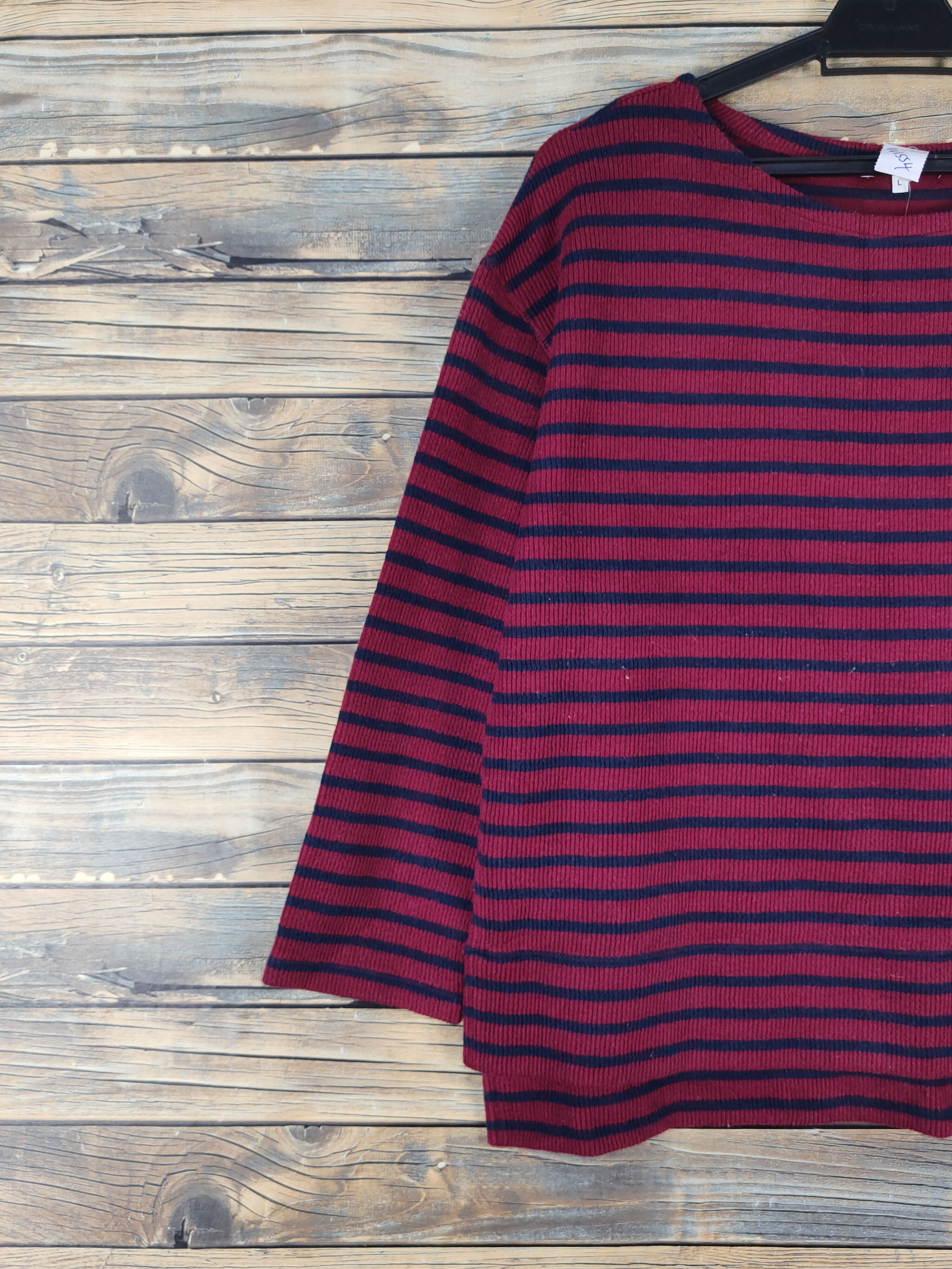 Global Work × Japanese Brand Global Work Navy Red stripe Knitwear Sweatshirts #W1554 Size L / US 10 / IT 46 - 4 Thumbnail