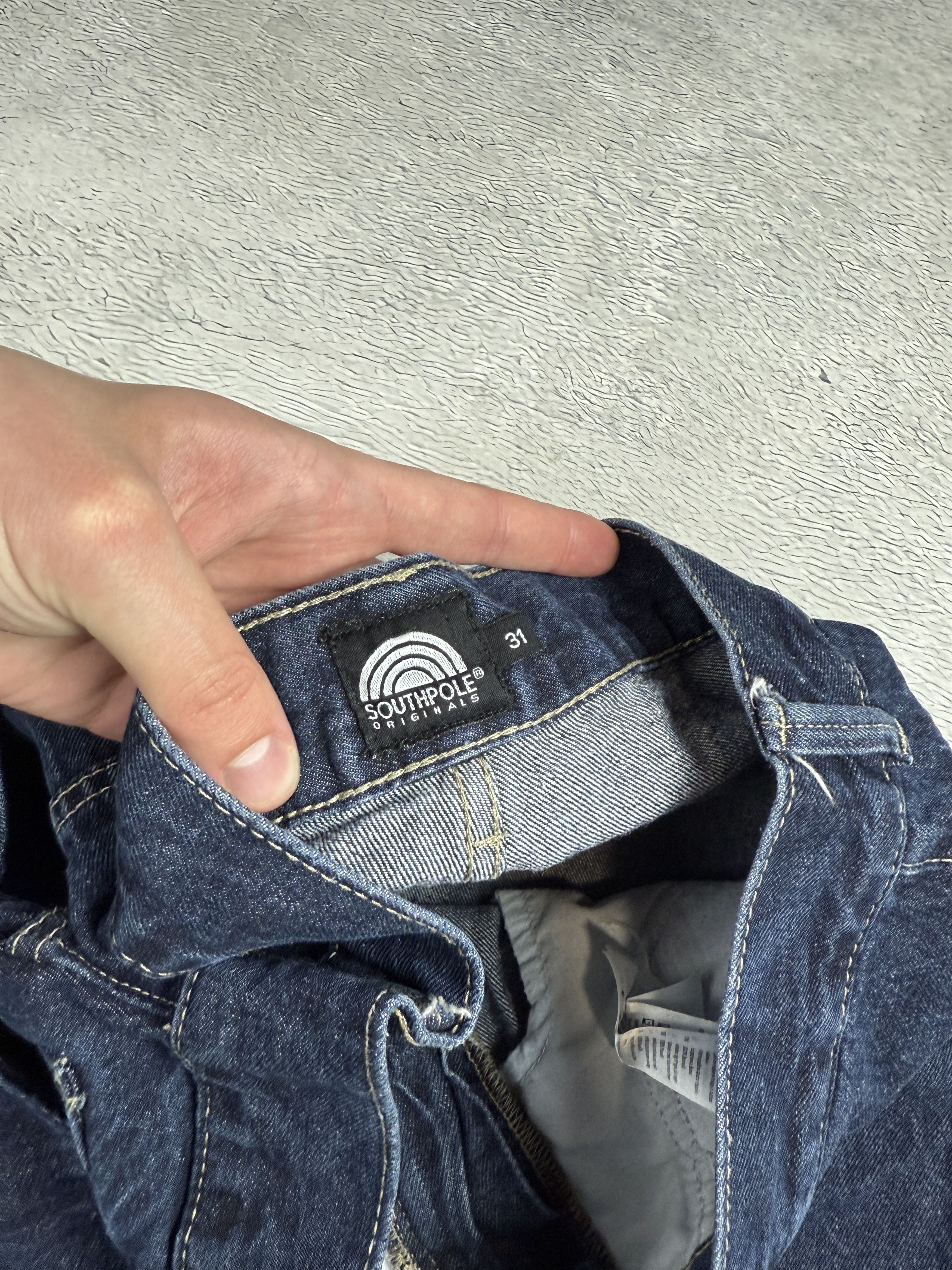 JNCO × Japanese Brand × Southpole Southpole Vintage Carpenter Jeans Back Logo Blue Sk8 Size US 31 - 7 Thumbnail