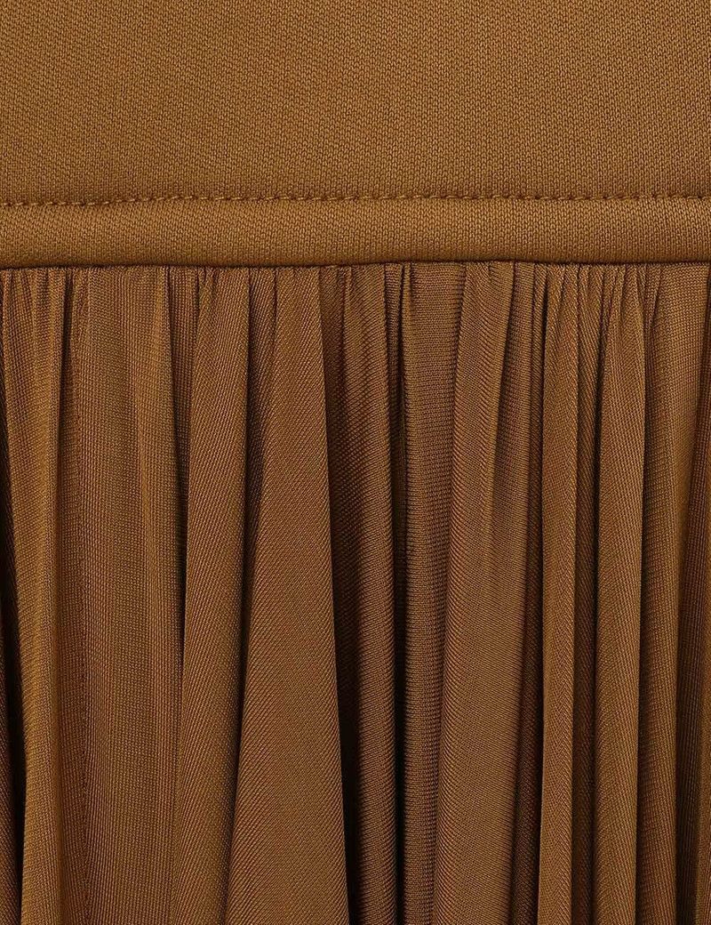 Zimmermann oc11z0226 Illuminate Gathered Maxi Skirt in Khaki Size 28" / US 6 / IT 42 - 6 Thumbnail